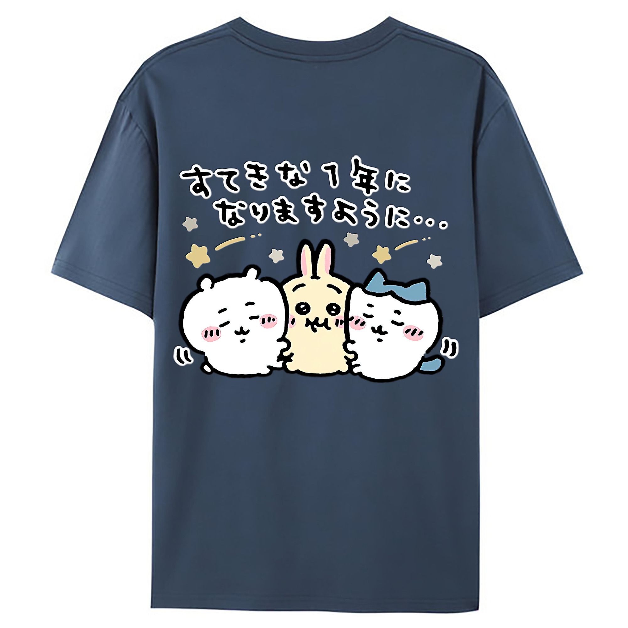 （画像用） ちいかわ ちいかわ Chii-kawa chiikawa 綿100％ メンズ半袖Tシャツ（バックプリント） 通気性