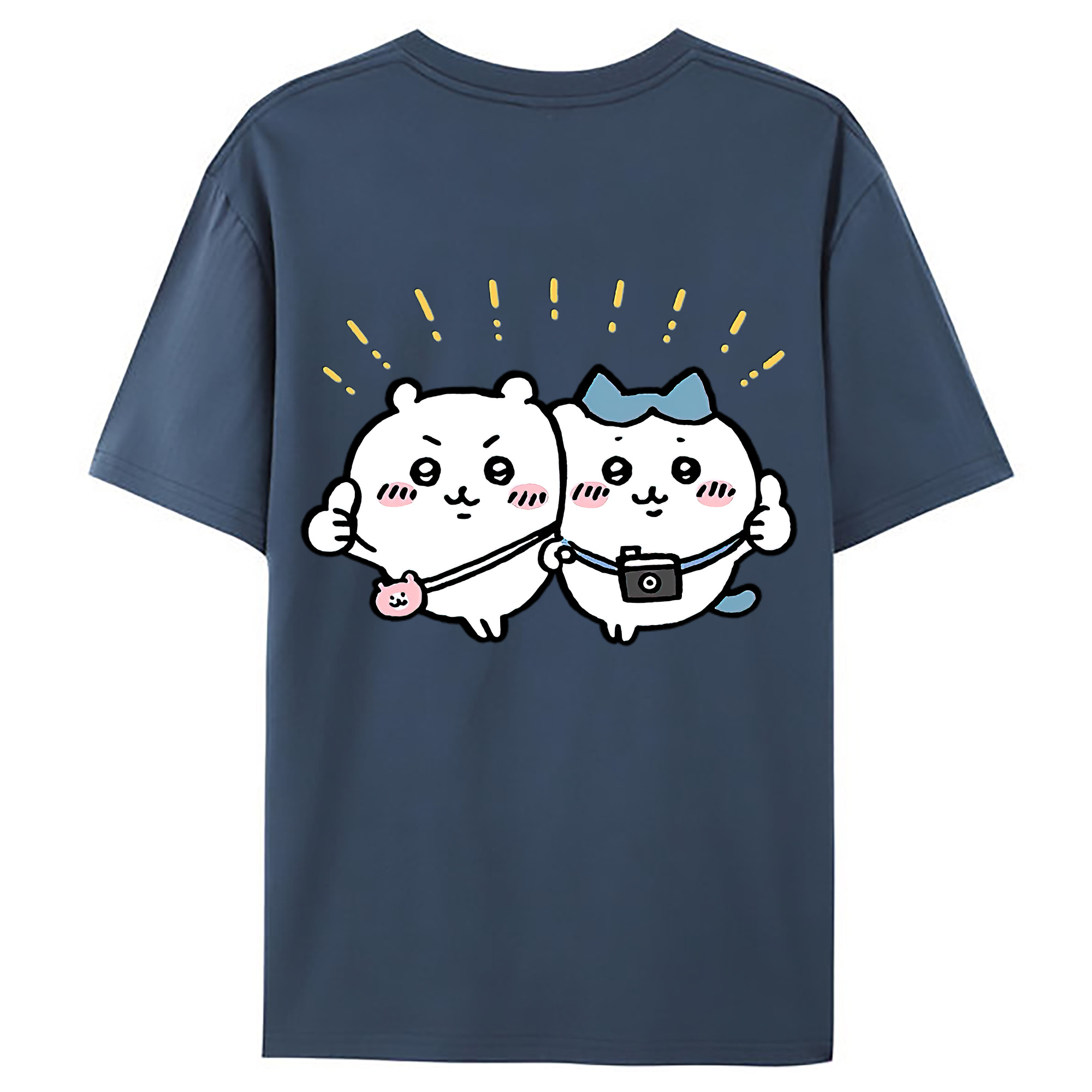 （画像用） ちいかわ ちいかわ Chii-kawa chiikawa 綿100％ メンズ半袖Tシャツ（バックプリント） 通気性