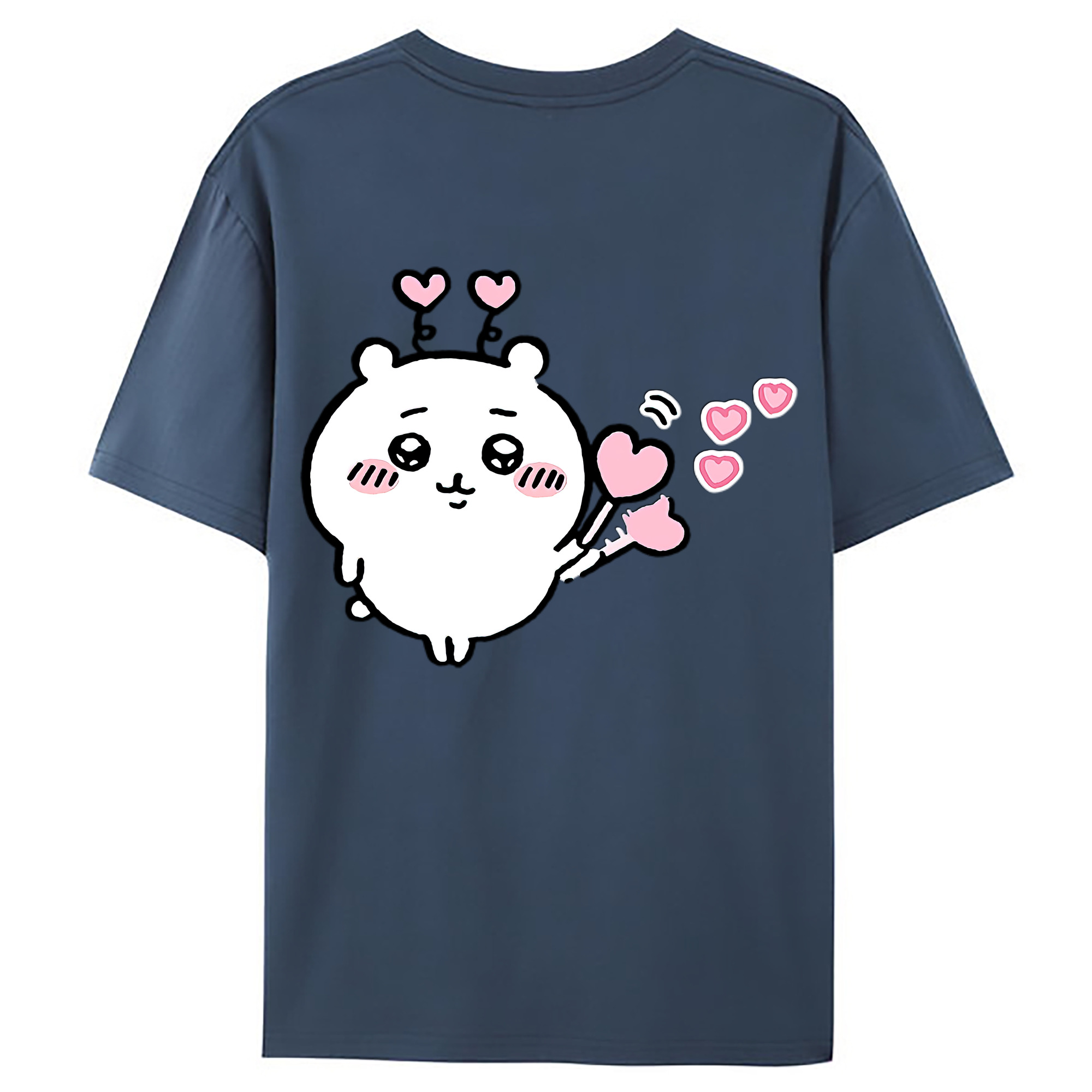 （画像用） ちいかわ ちいかわ Chii-kawa chiikawa 綿100％ メンズ半袖Tシャツ（バックプリント） 通気性