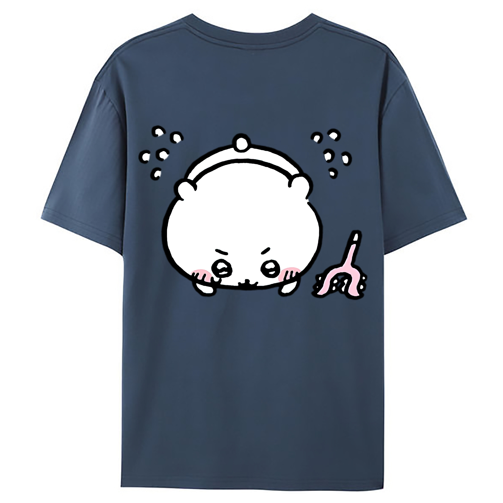 （画像用） ちいかわ ちいかわ Chii-kawa chiikawa 綿100％ メンズ半袖Tシャツ（バックプリント） 通気性