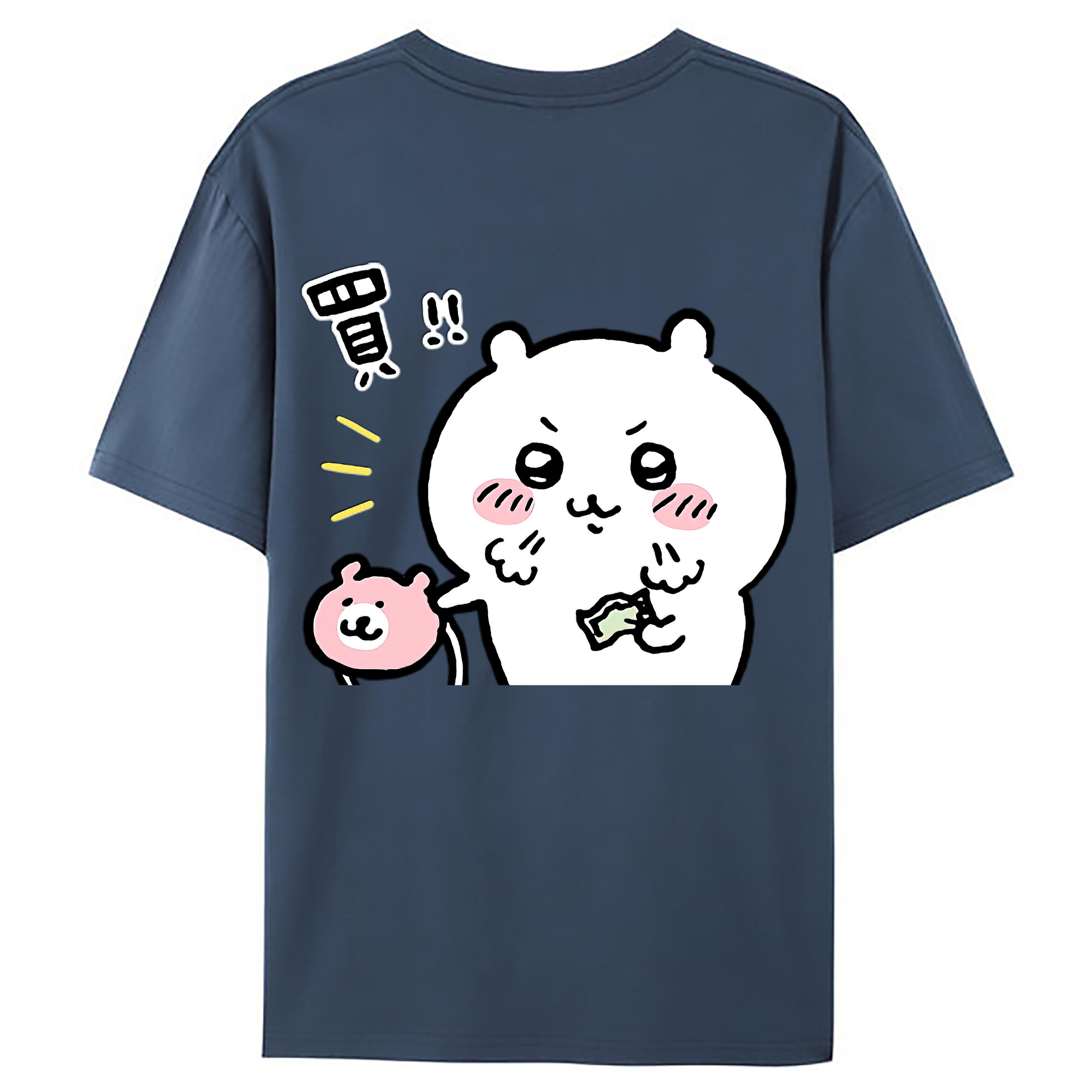 （画像用） ちいかわ ちいかわ Chii-kawa chiikawa 綿100％ メンズ半袖Tシャツ（バックプリント） 通気性