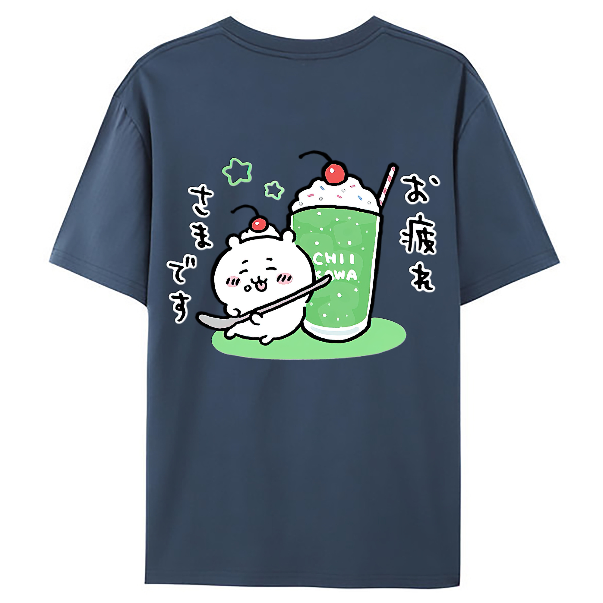 （画像用） ちいかわ ちいかわ Chii-kawa chiikawa 綿100％ メンズ半袖Tシャツ（バックプリント） 通気性