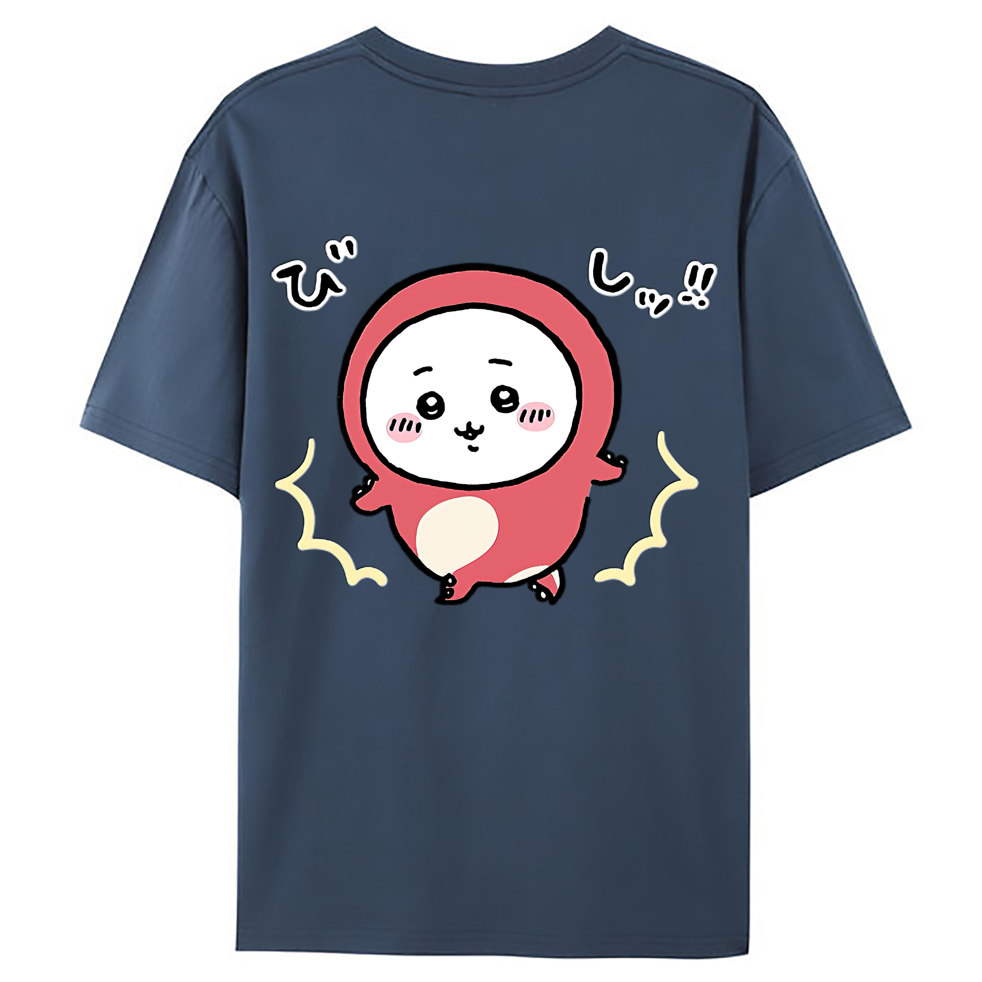 （画像用） ちいかわ ちいかわ Chii-kawa chiikawa 綿100％ メンズ半袖Tシャツ（バックプリント） 通気性