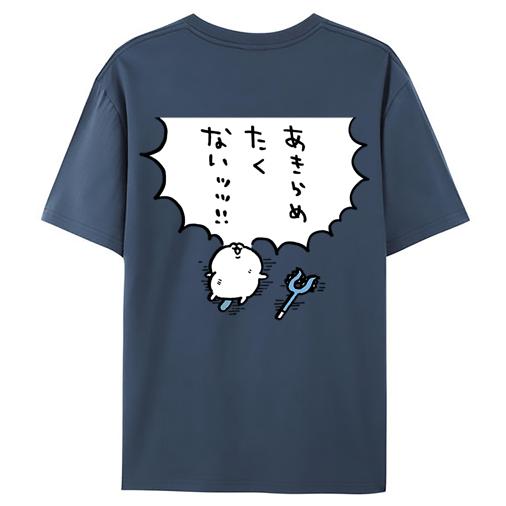 （画像用） ちいかわ ちいかわ Chii-kawa chiikawa 綿100％ メンズ半袖Tシャツ（バックプリント） 通気性
