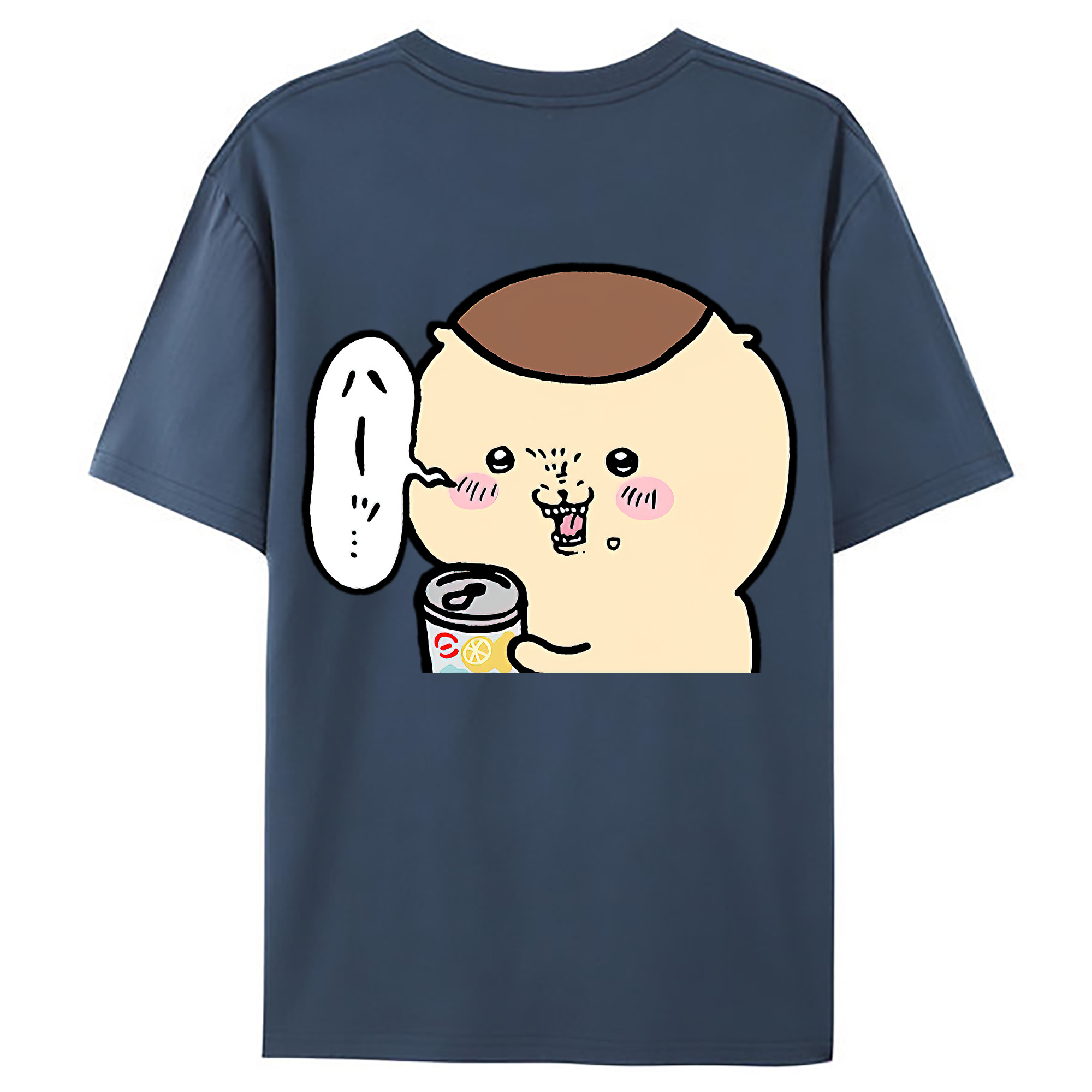 （画像用） ちいかわ くりまんじゅう Chii-kawa kuri manjū 綿100％ メンズ半袖Tシャツ（バックプリント） 通気性