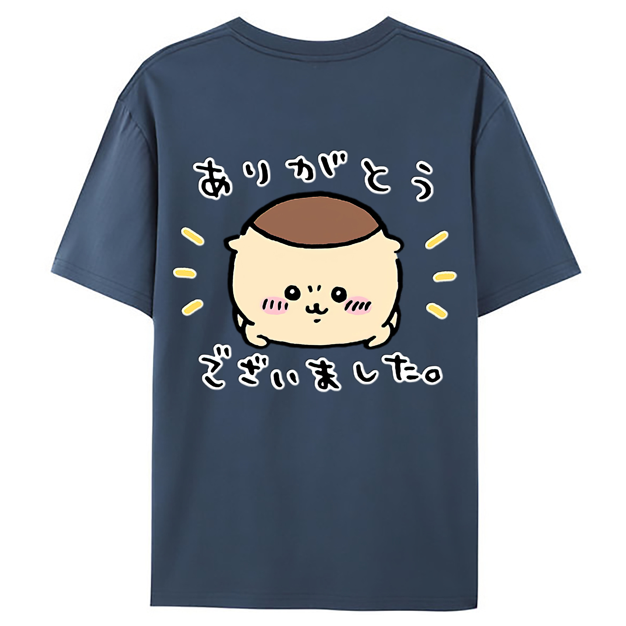 （画像用） ちいかわ くりまんじゅう Chii-kawa kuri manjū 綿100％ メンズ半袖Tシャツ（バックプリント） 通気性