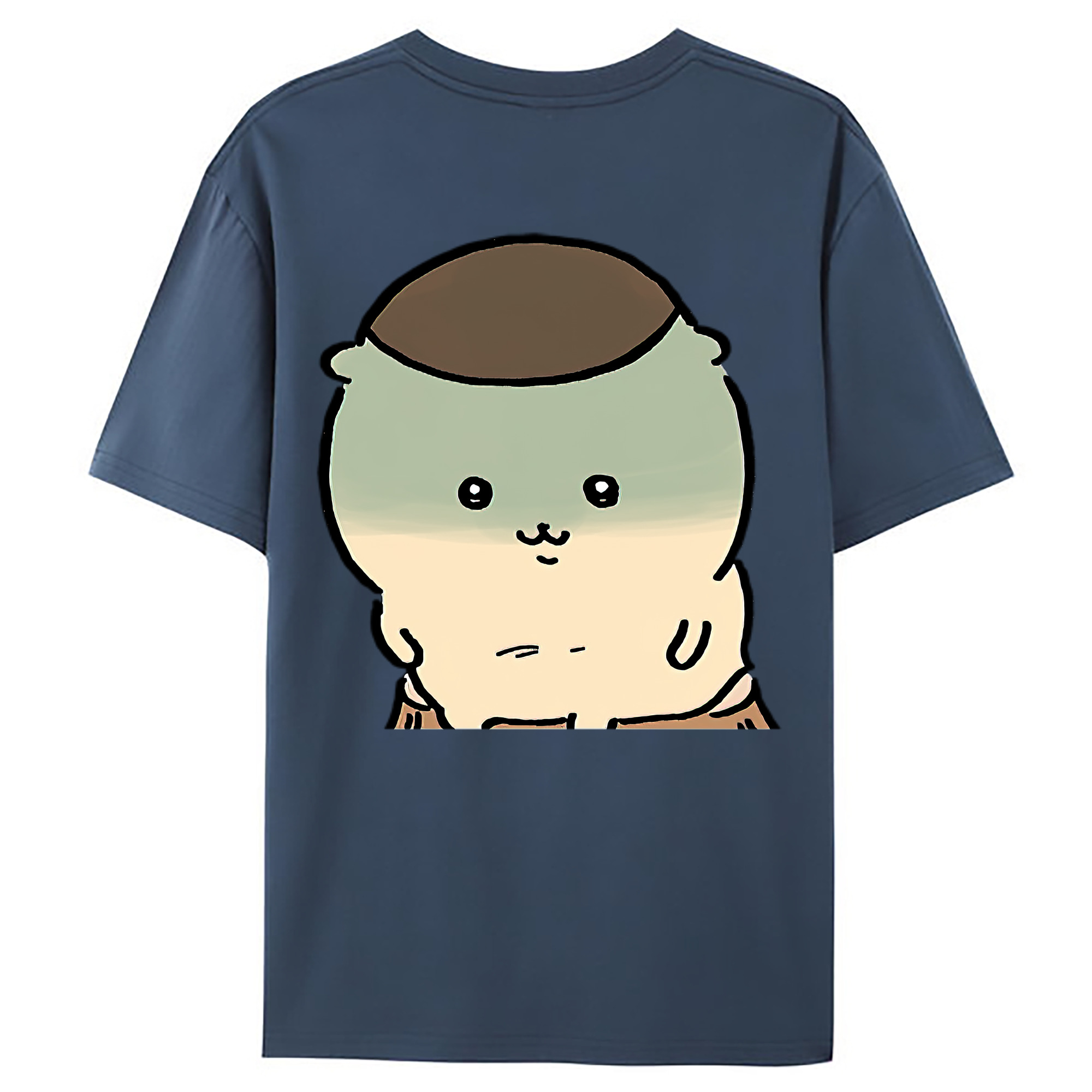 （画像用） ちいかわ くりまんじゅう Chii-kawa kuri manjū 綿100％ メンズ半袖Tシャツ（バックプリント） 通気性
