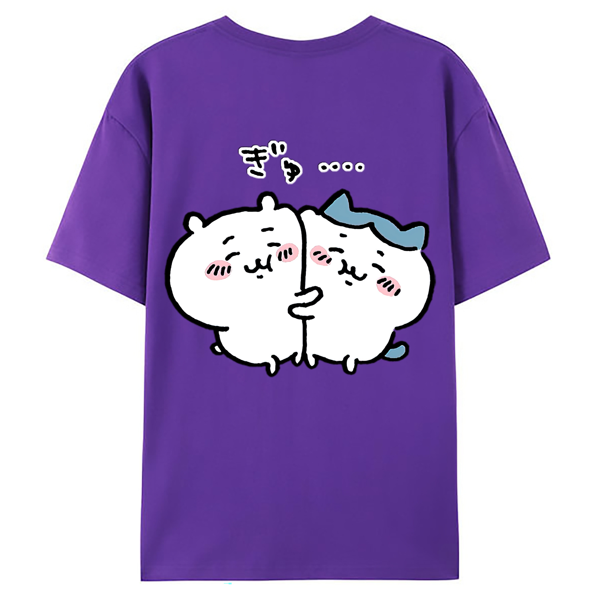 （画像用） ちいかわ ハチワレ Chii-kawa hachiware 綿100％ メンズ半袖Tシャツ（バックプリント） 通気性