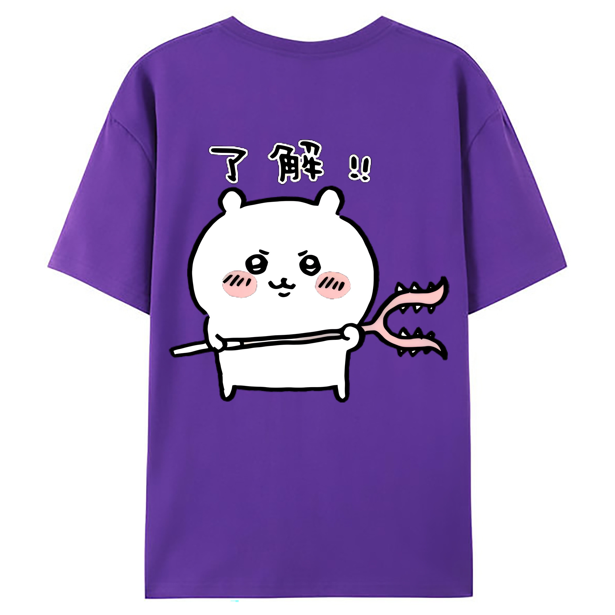 （画像用） ちいかわ ちいかわ Chii-kawa chiikawa 綿100％ メンズ半袖Tシャツ（バックプリント） 通気性