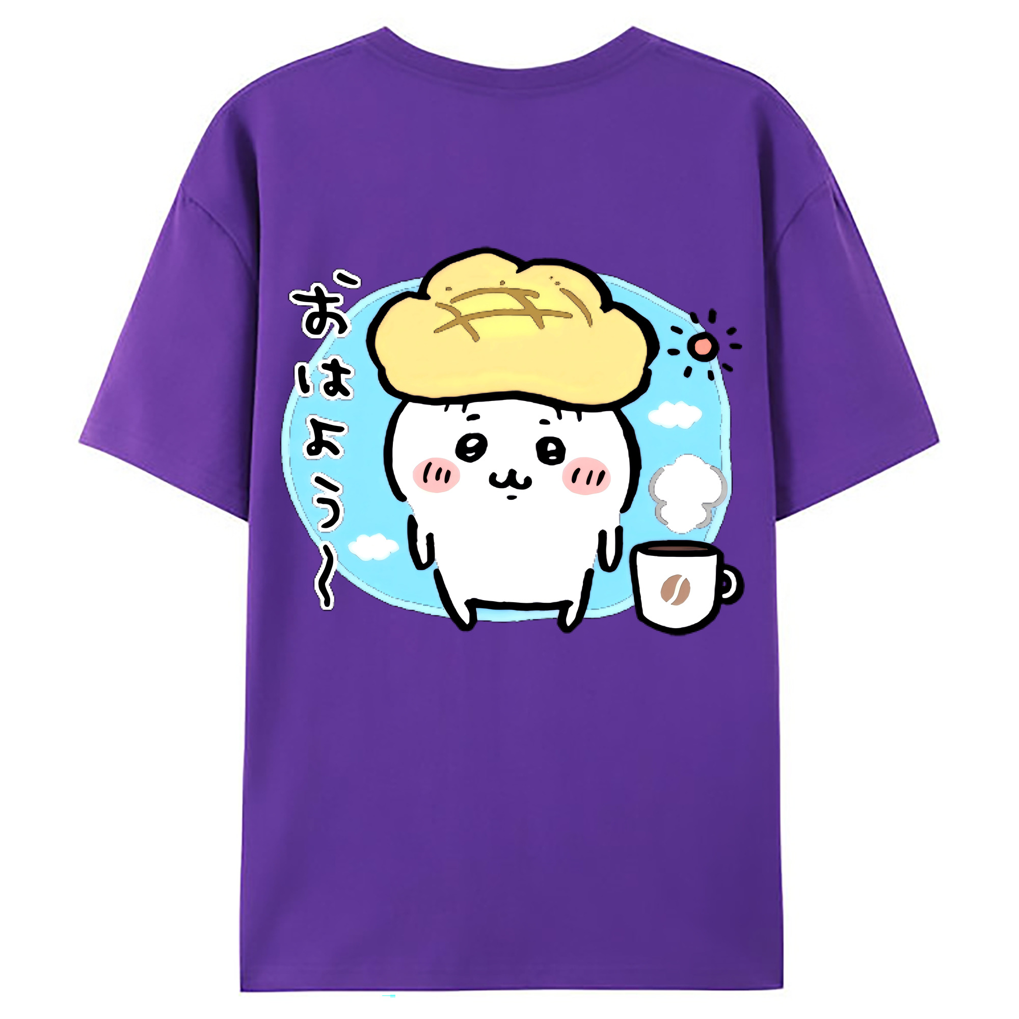 （画像用） ちいかわ ちいかわ Chii-kawa chiikawa 綿100％ メンズ半袖Tシャツ（バックプリント） 通気性