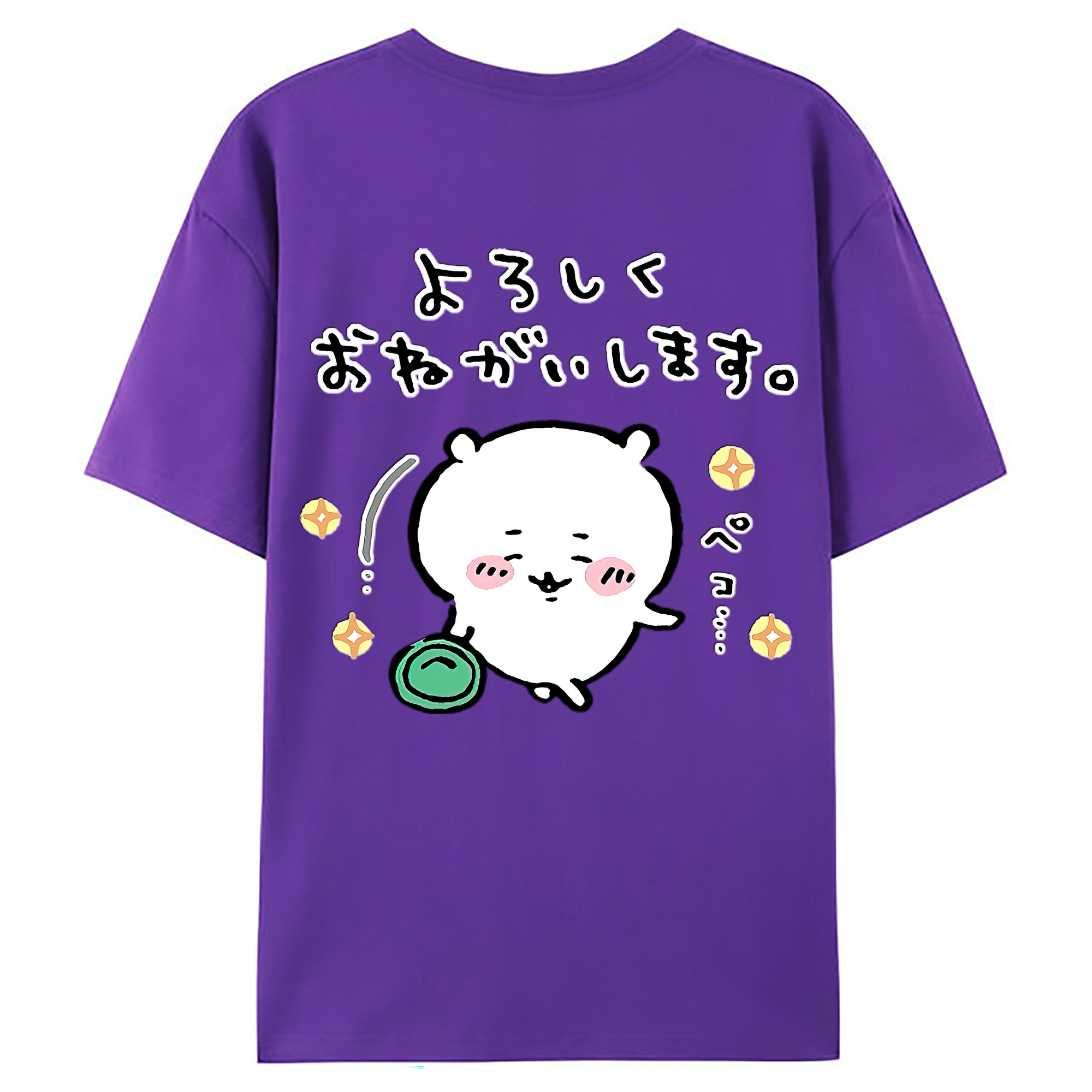 （画像用） ちいかわ ちいかわ Chii-kawa chiikawa 綿100％ メンズ半袖Tシャツ（バックプリント） 通気性