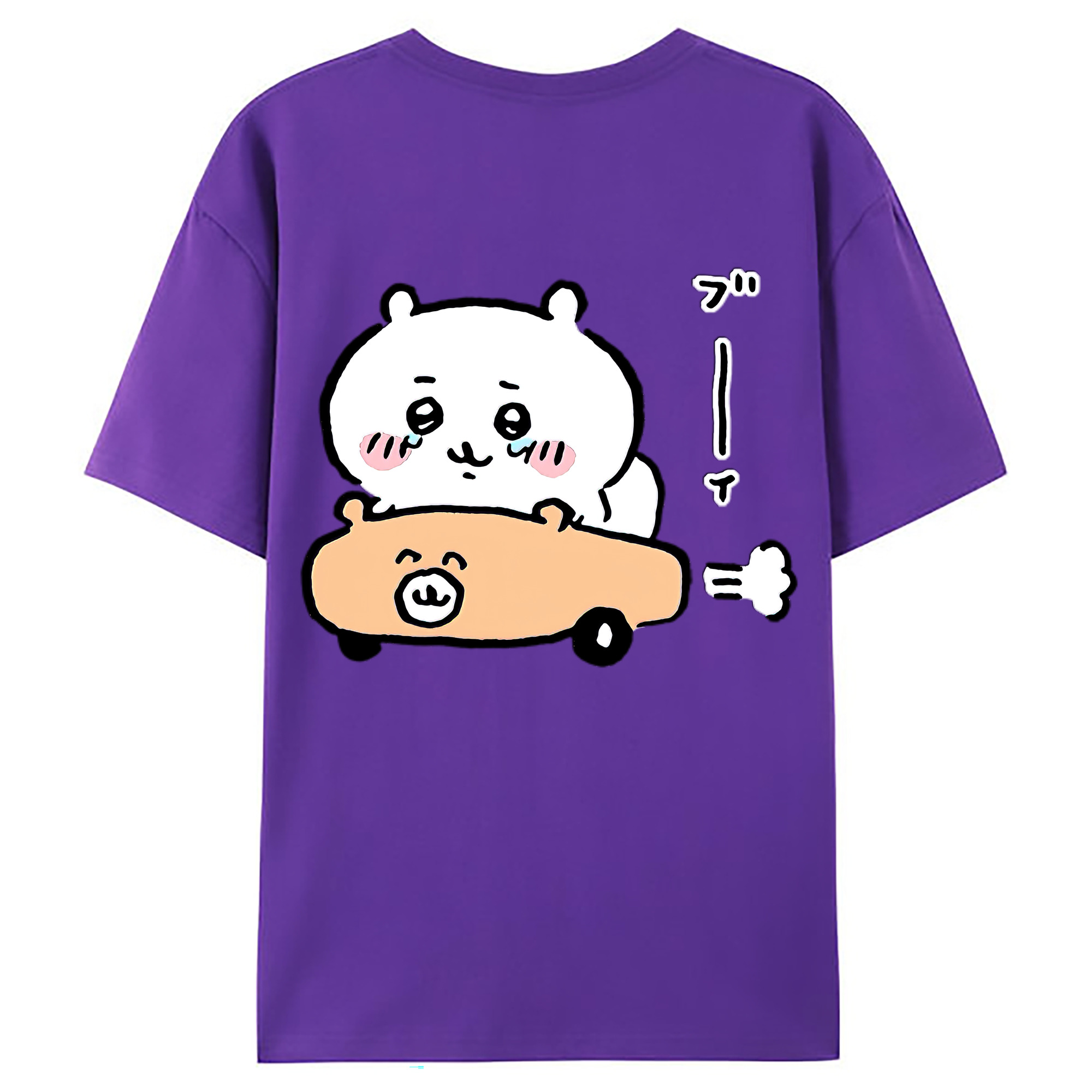 （画像用） ちいかわ ちいかわ Chii-kawa chiikawa 綿100％ メンズ半袖Tシャツ（バックプリント） 通気性