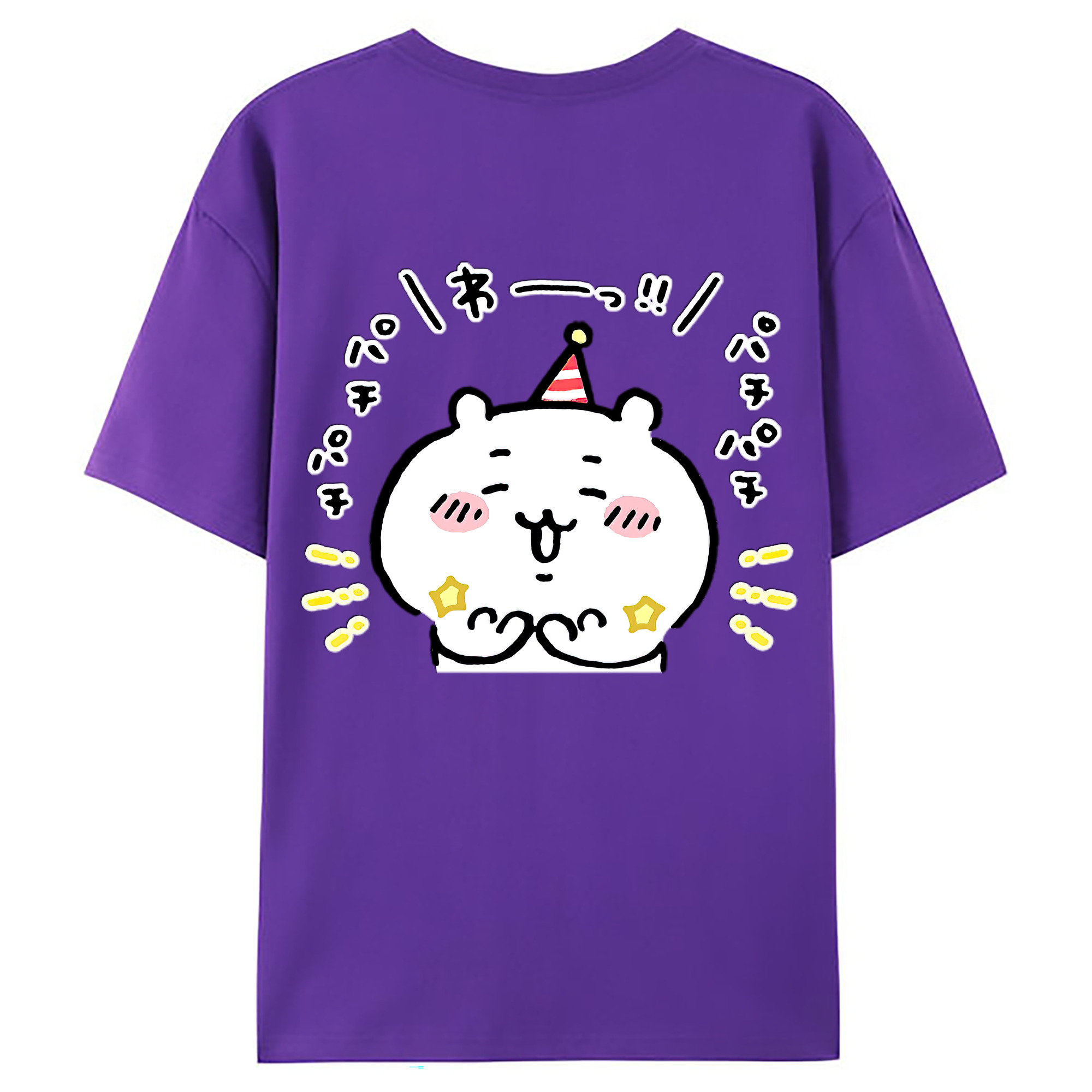 （画像用） ちいかわ ちいかわ Chii-kawa chiikawa 綿100％ メンズ半袖Tシャツ（バックプリント） 通気性