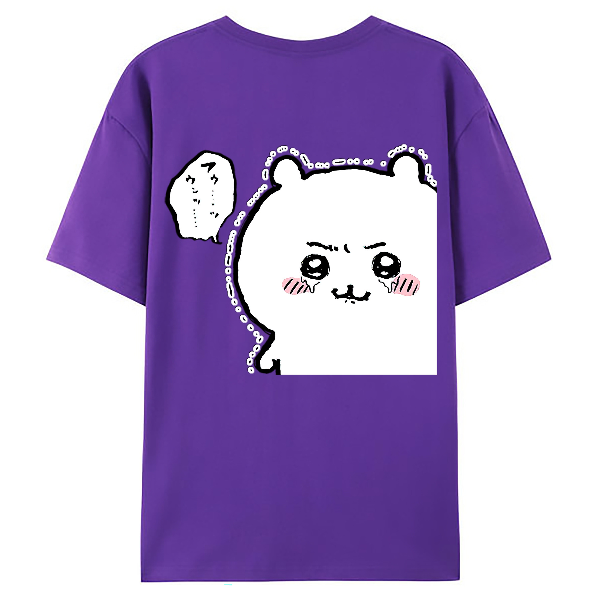（画像用） ちいかわ ちいかわ Chii-kawa chiikawa 綿100％ メンズ半袖Tシャツ（バックプリント） 通気性