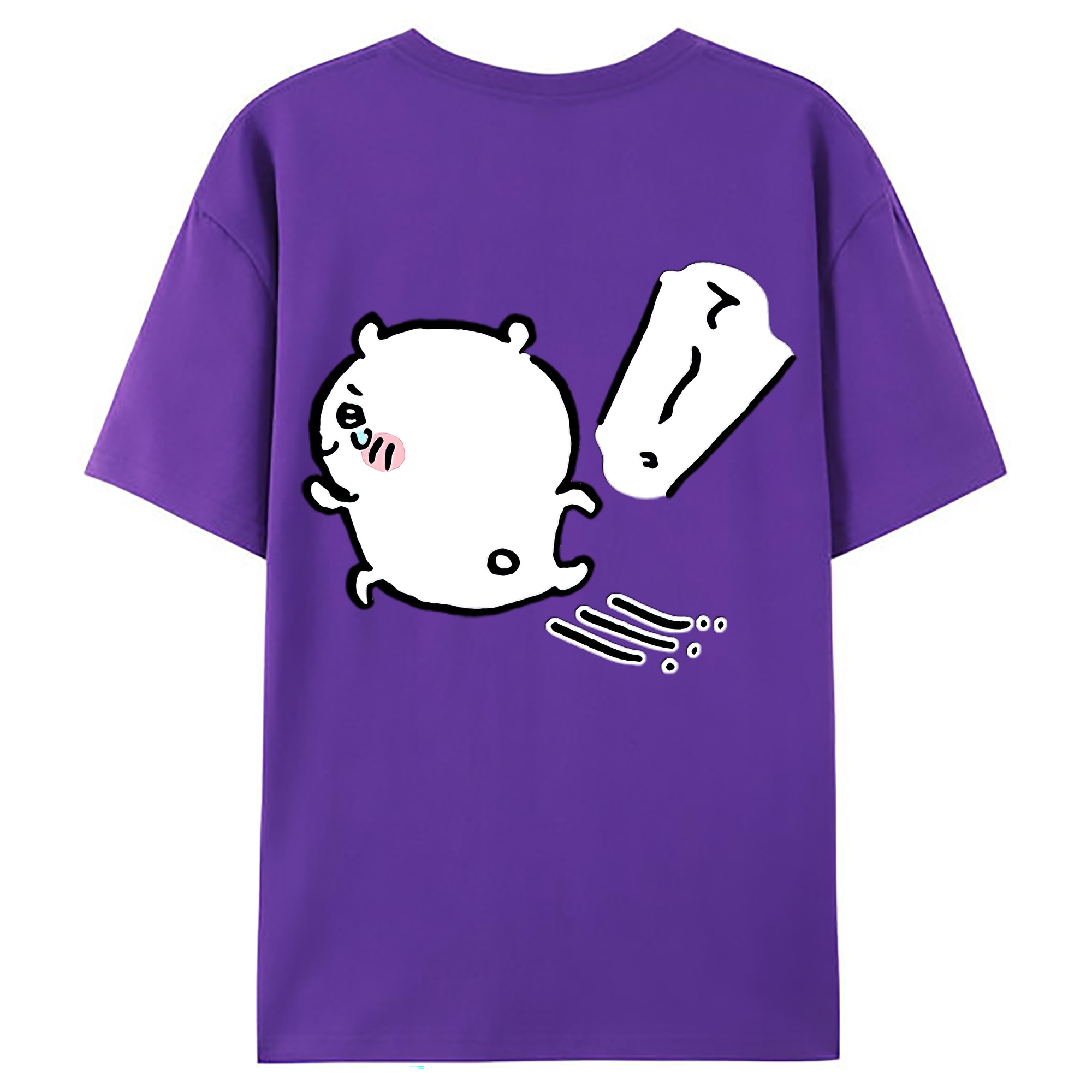 （画像用） ちいかわ ちいかわ Chii-kawa chiikawa 綿100％ メンズ半袖Tシャツ（バックプリント） 通気性