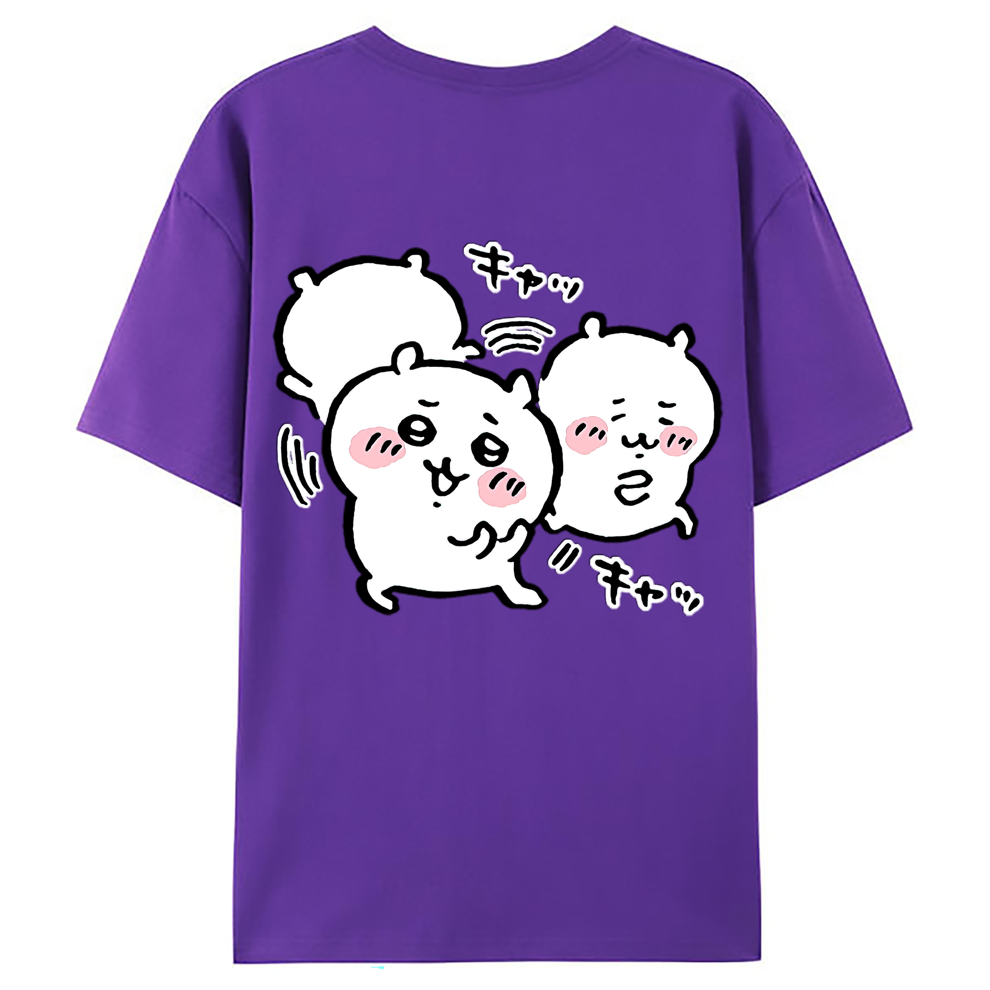 （画像用） ちいかわ ちいかわ Chii-kawa chiikawa 綿100％ メンズ半袖Tシャツ（バックプリント） 通気性