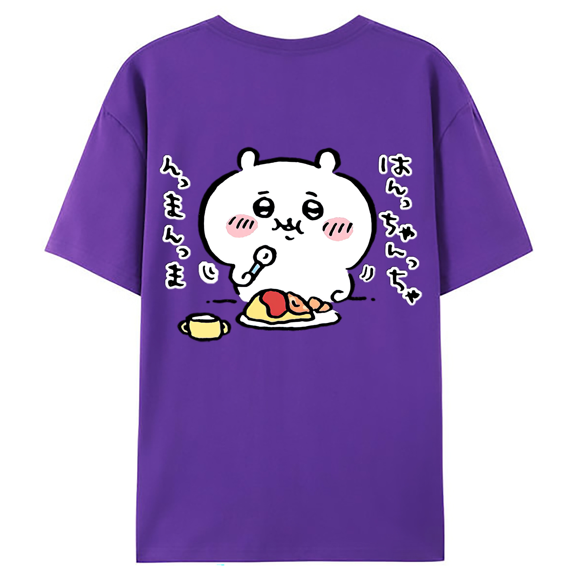 （画像用） ちいかわ ちいかわ Chii-kawa chiikawa 綿100％ メンズ半袖Tシャツ（バックプリント） 通気性