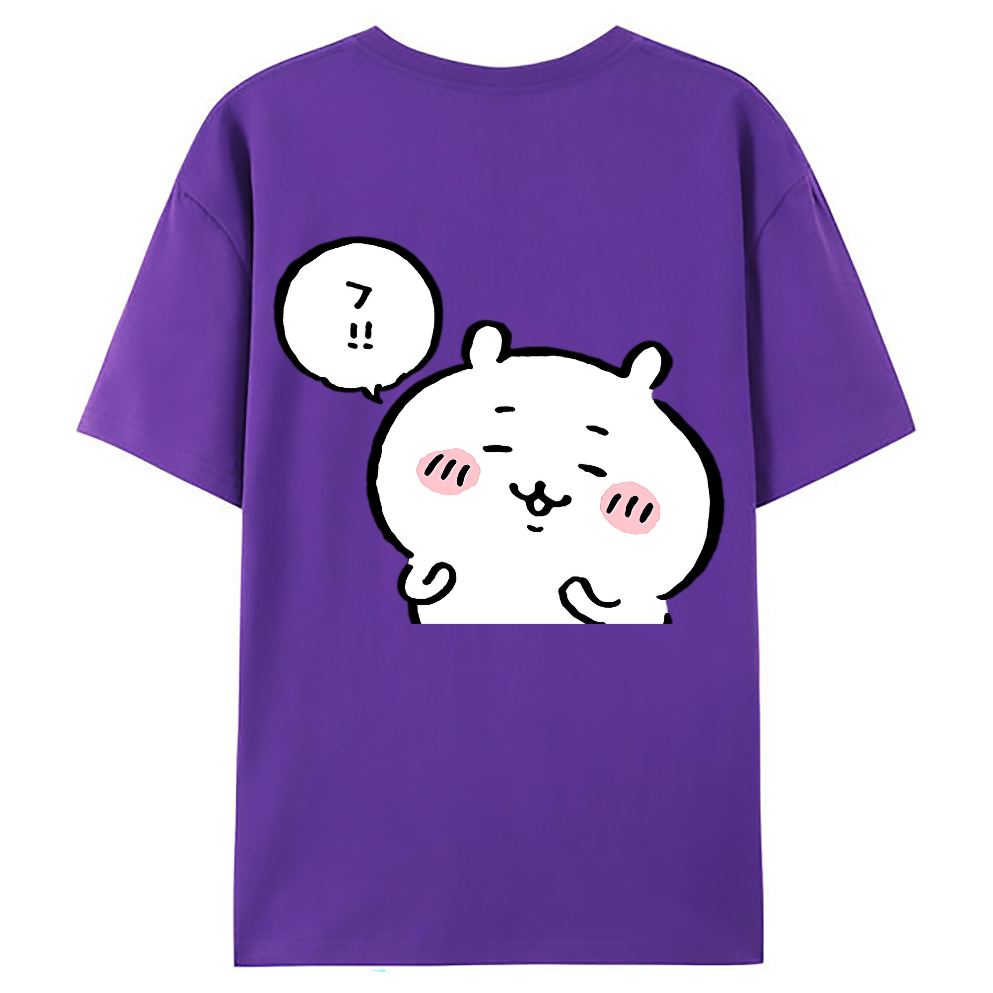 （画像用） ちいかわ ちいかわ Chii-kawa chiikawa 綿100％ メンズ半袖Tシャツ（バックプリント） 通気性
