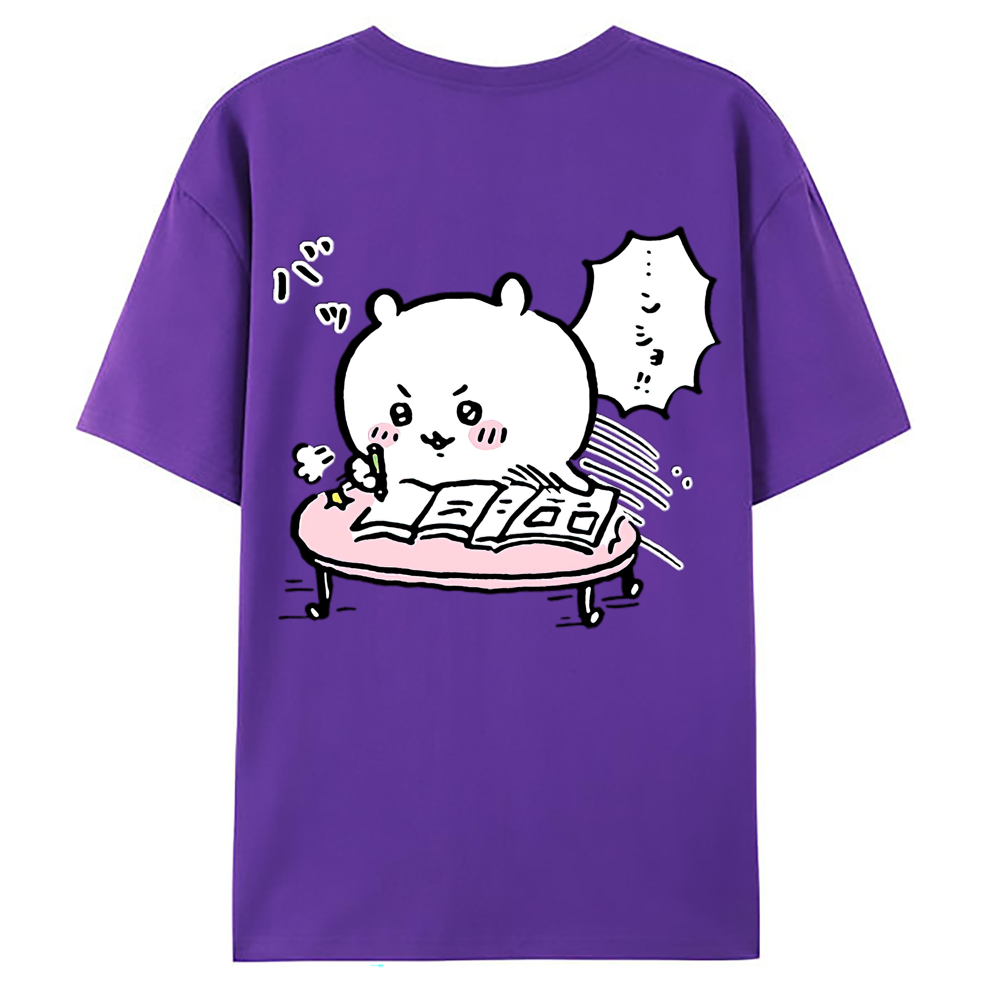 （画像用） ちいかわ ちいかわ Chii-kawa chiikawa 綿100％ メンズ半袖Tシャツ（バックプリント） 通気性