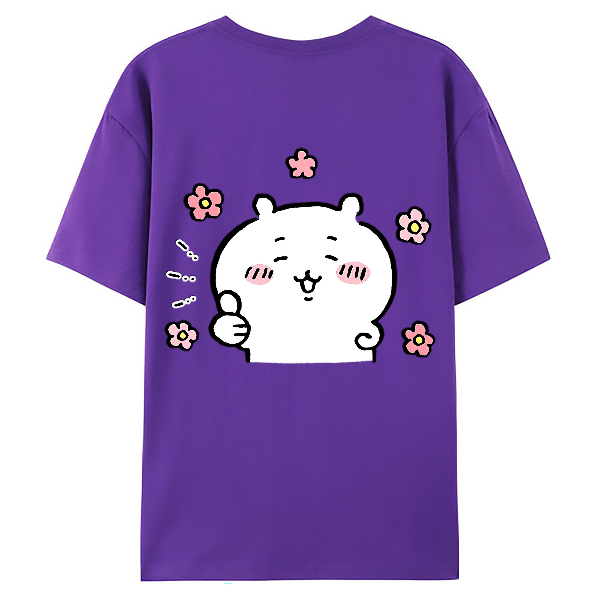 （画像用） ちいかわ ちいかわ Chii-kawa chiikawa 綿100％ メンズ半袖Tシャツ（バックプリント） 通気性