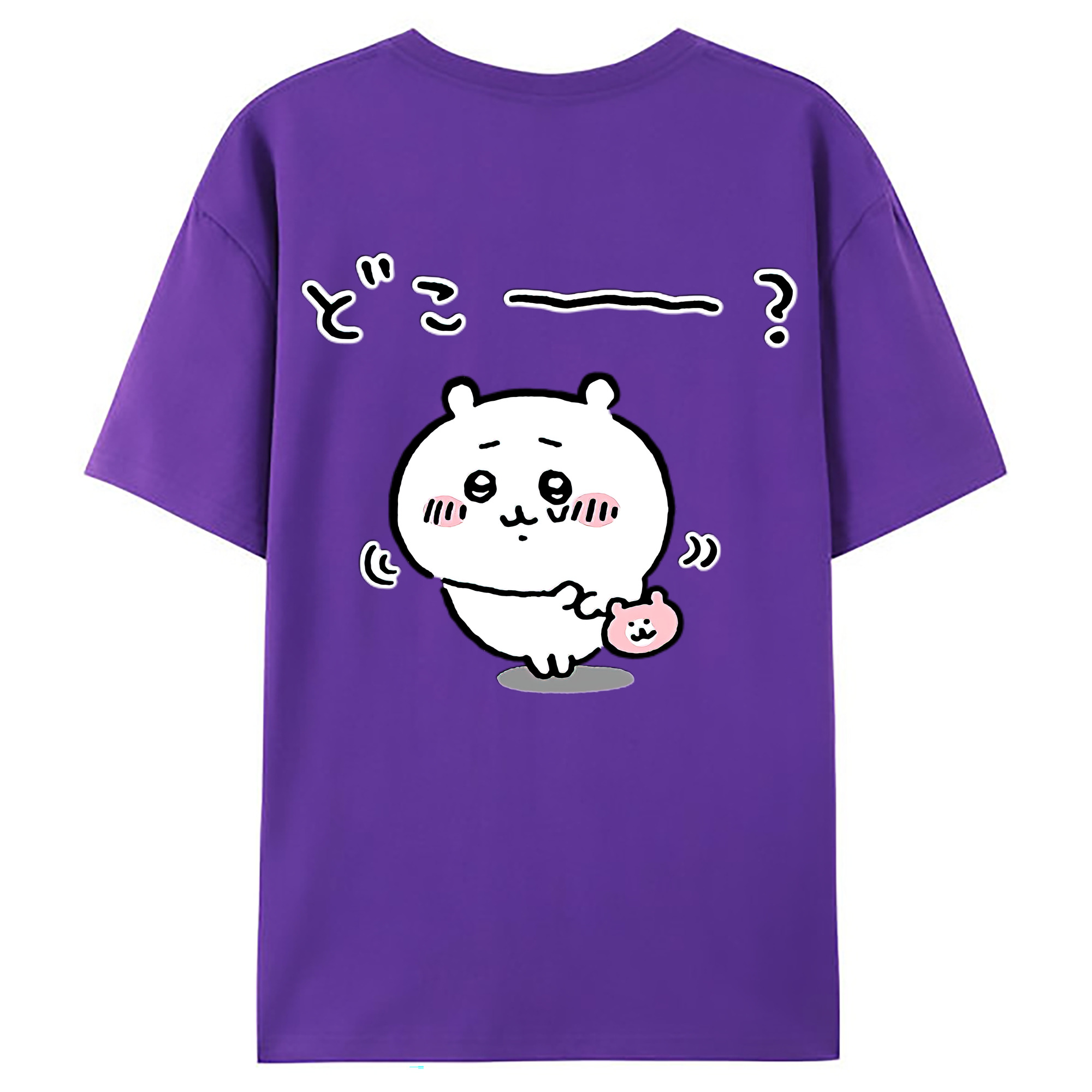 （画像用） ちいかわ ちいかわ Chii-kawa chiikawa 綿100％ メンズ半袖Tシャツ（バックプリント） 通気性