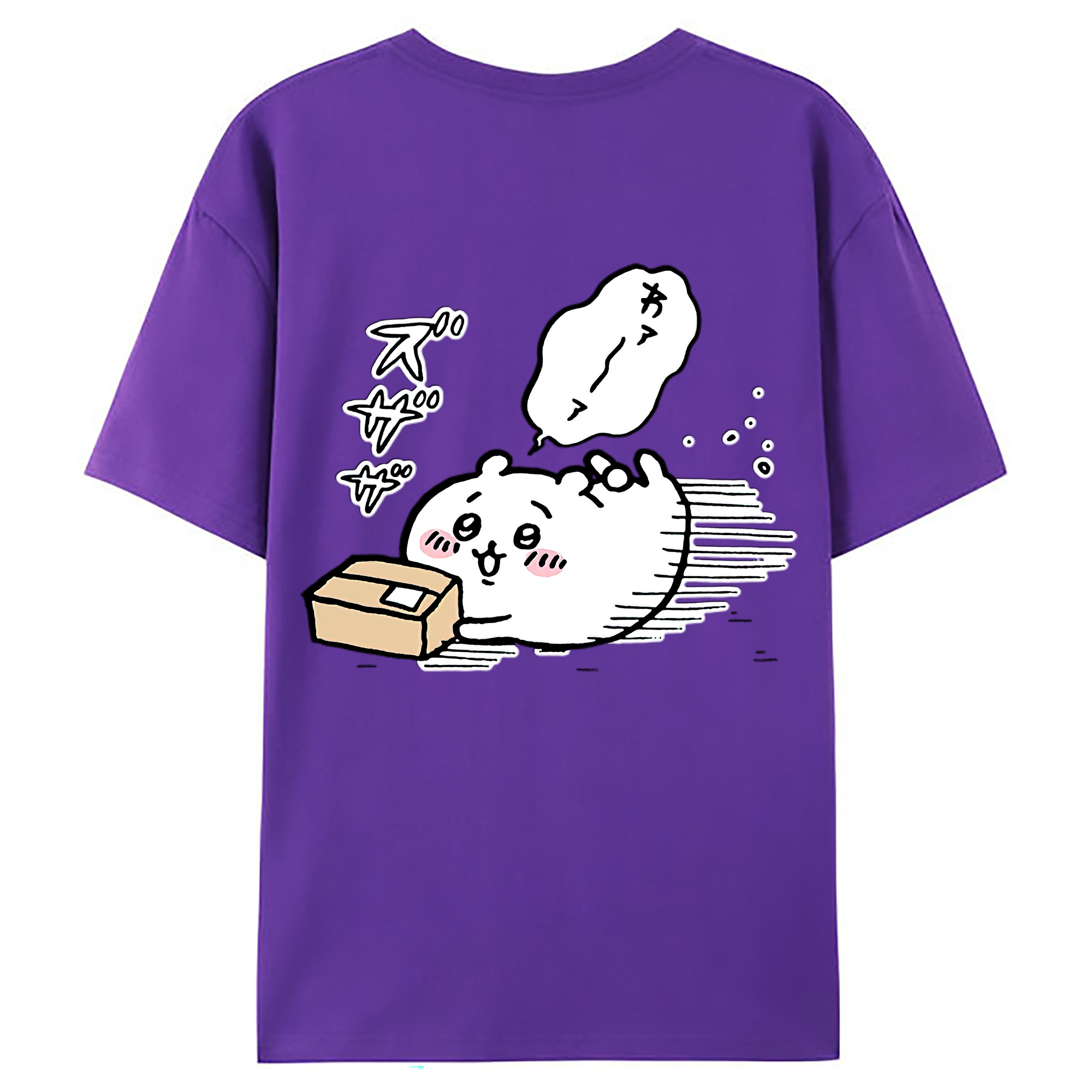（画像用） ちいかわ ちいかわ Chii-kawa chiikawa 綿100％ メンズ半袖Tシャツ（バックプリント） 通気性