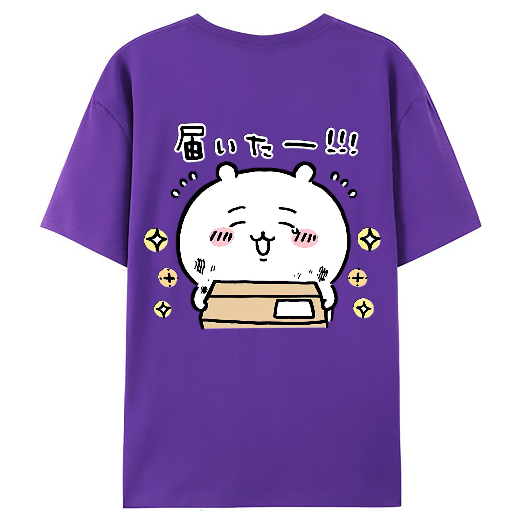 （画像用） ちいかわ ちいかわ Chii-kawa chiikawa 綿100％ メンズ半袖Tシャツ（バックプリント） 通気性