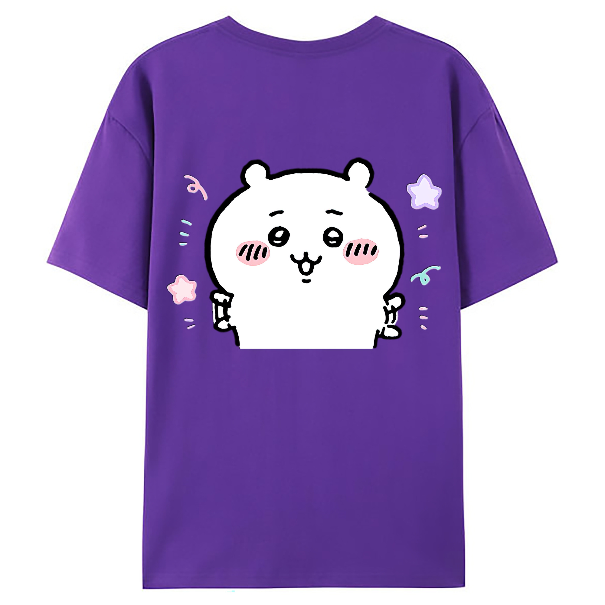 （画像用） ちいかわ ちいかわ Chii-kawa chiikawa 綿100％ メンズ半袖Tシャツ（バックプリント） 通気性
