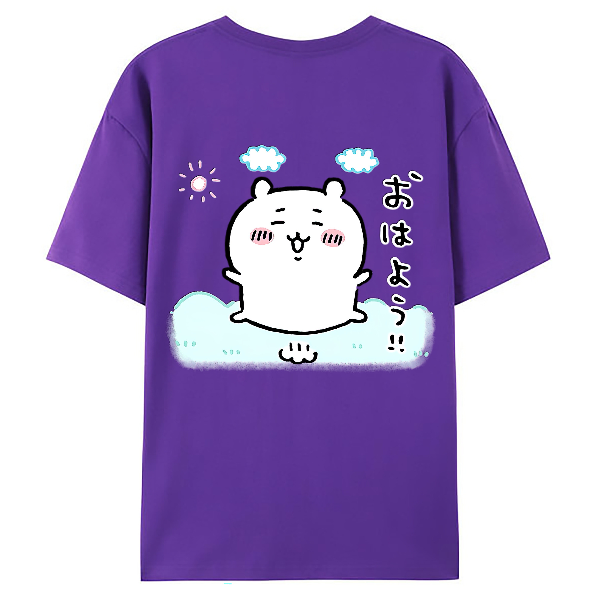 （画像用） ちいかわ ちいかわ Chii-kawa chiikawa 綿100％ メンズ半袖Tシャツ（バックプリント） 通気性