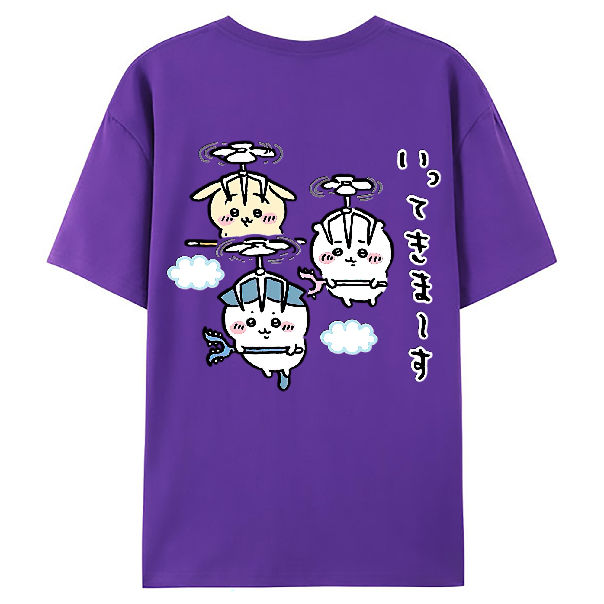 （画像用） ちいかわ ちいかわ Chii-kawa chiikawa 綿100％ メンズ半袖Tシャツ（バックプリント） 通気性