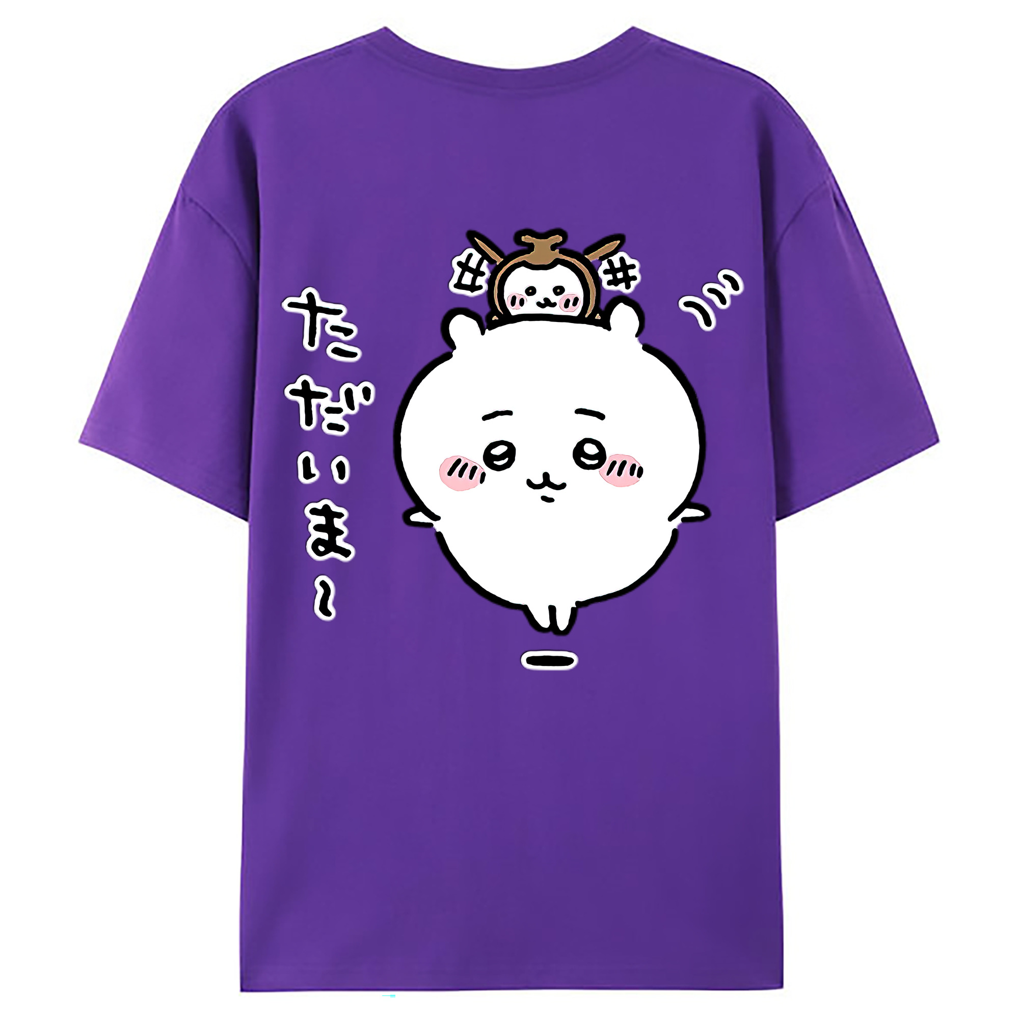 （画像用） ちいかわ ちいかわ Chii-kawa chiikawa 綿100％ メンズ半袖Tシャツ（バックプリント） 通気性