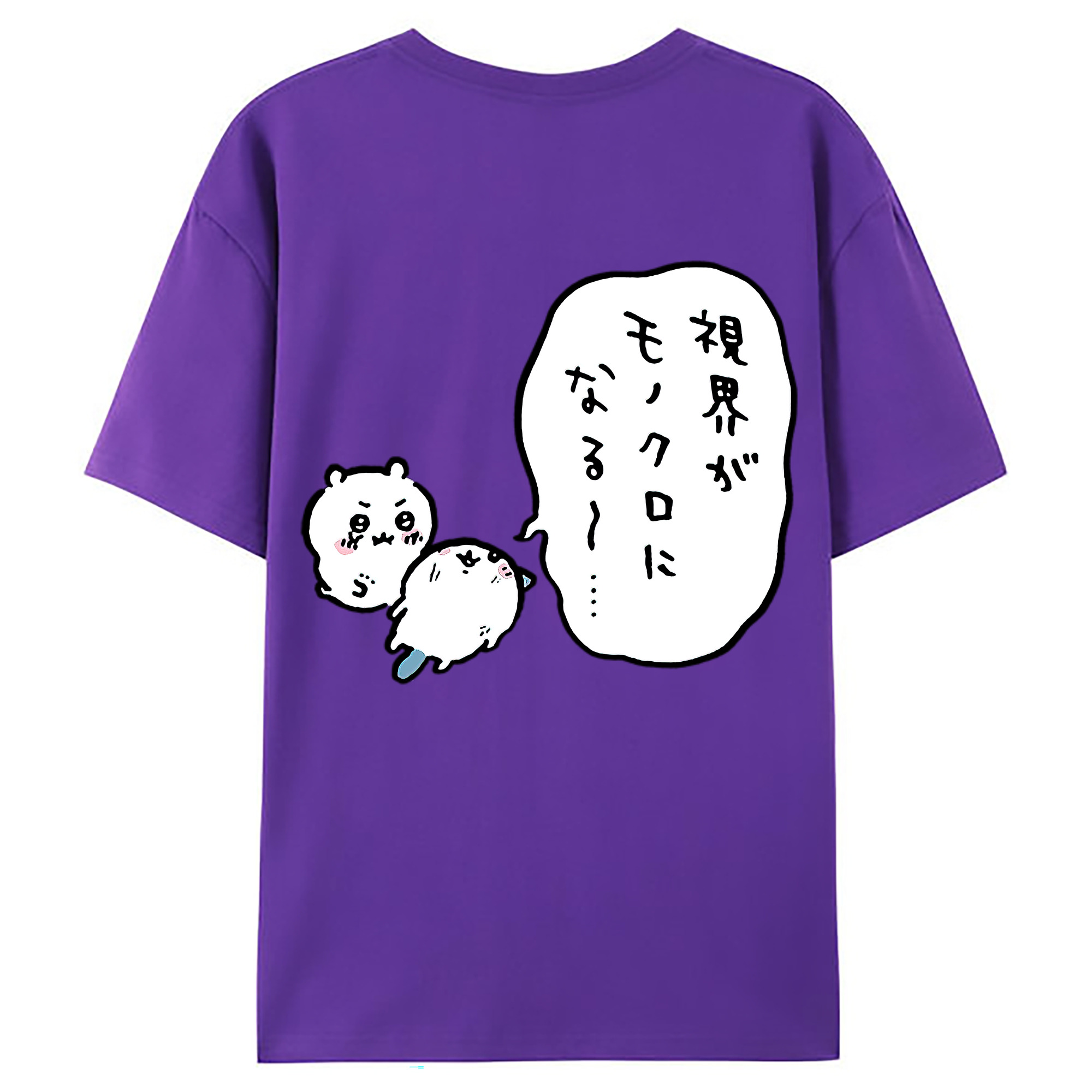 （画像用） ちいかわ ちいかわ Chii-kawa chiikawa 綿100％ メンズ半袖Tシャツ（バックプリント） 通気性