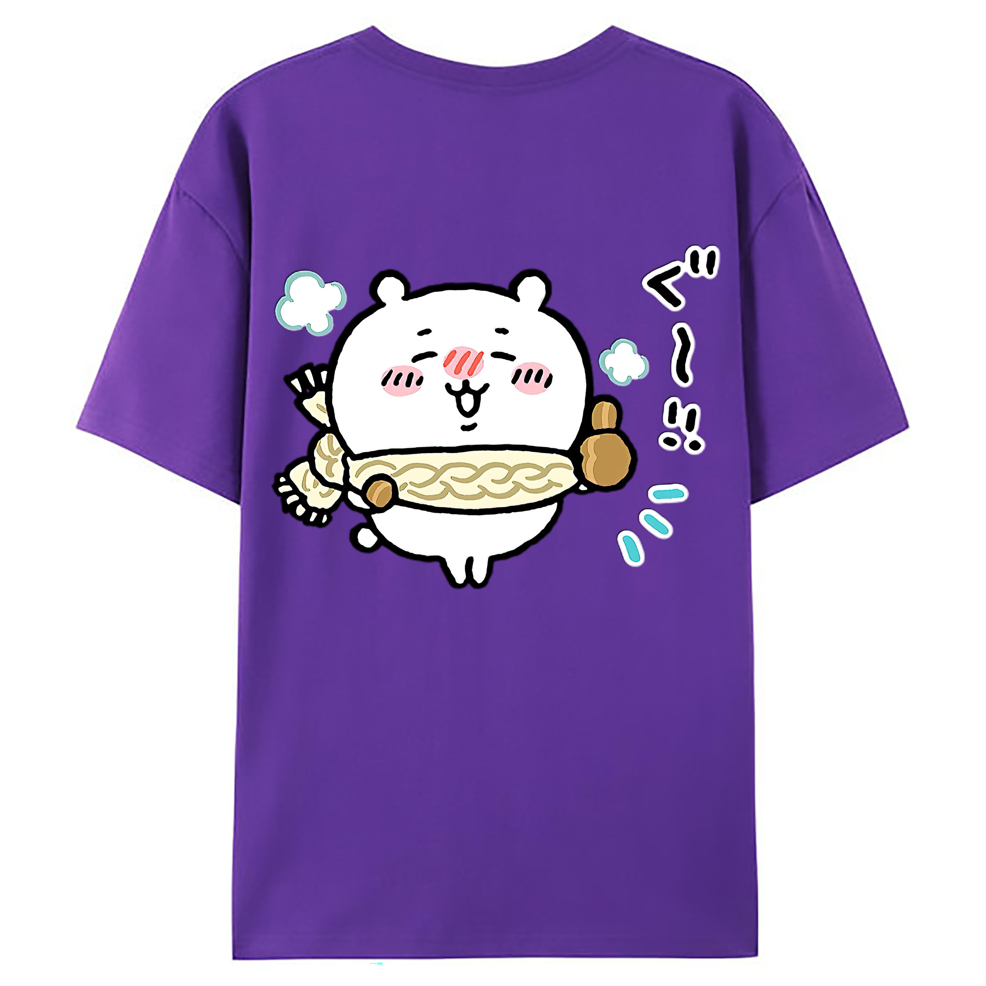 （画像用） ちいかわ ちいかわ Chii-kawa chiikawa 綿100％ メンズ半袖Tシャツ（バックプリント） 通気性