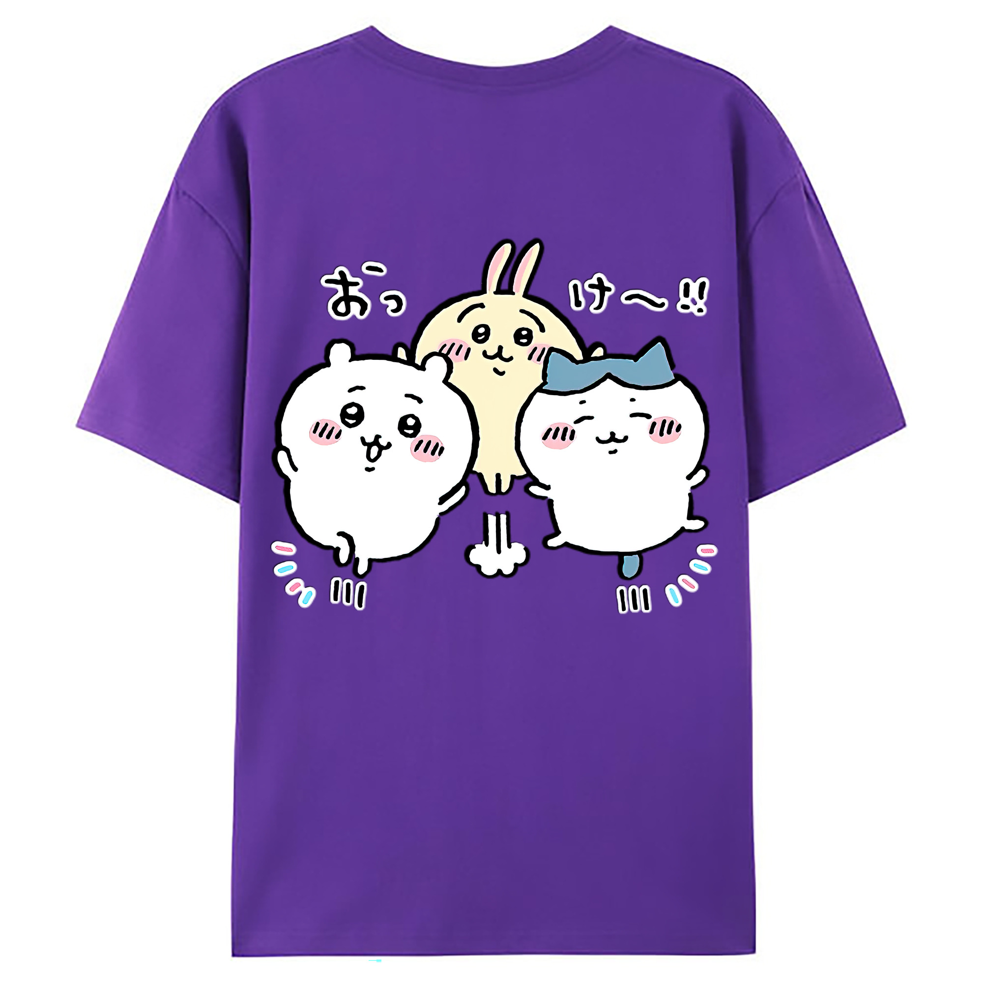 （画像用） ちいかわ ちいかわ Chii-kawa chiikawa 綿100％ メンズ半袖Tシャツ（バックプリント） 通気性