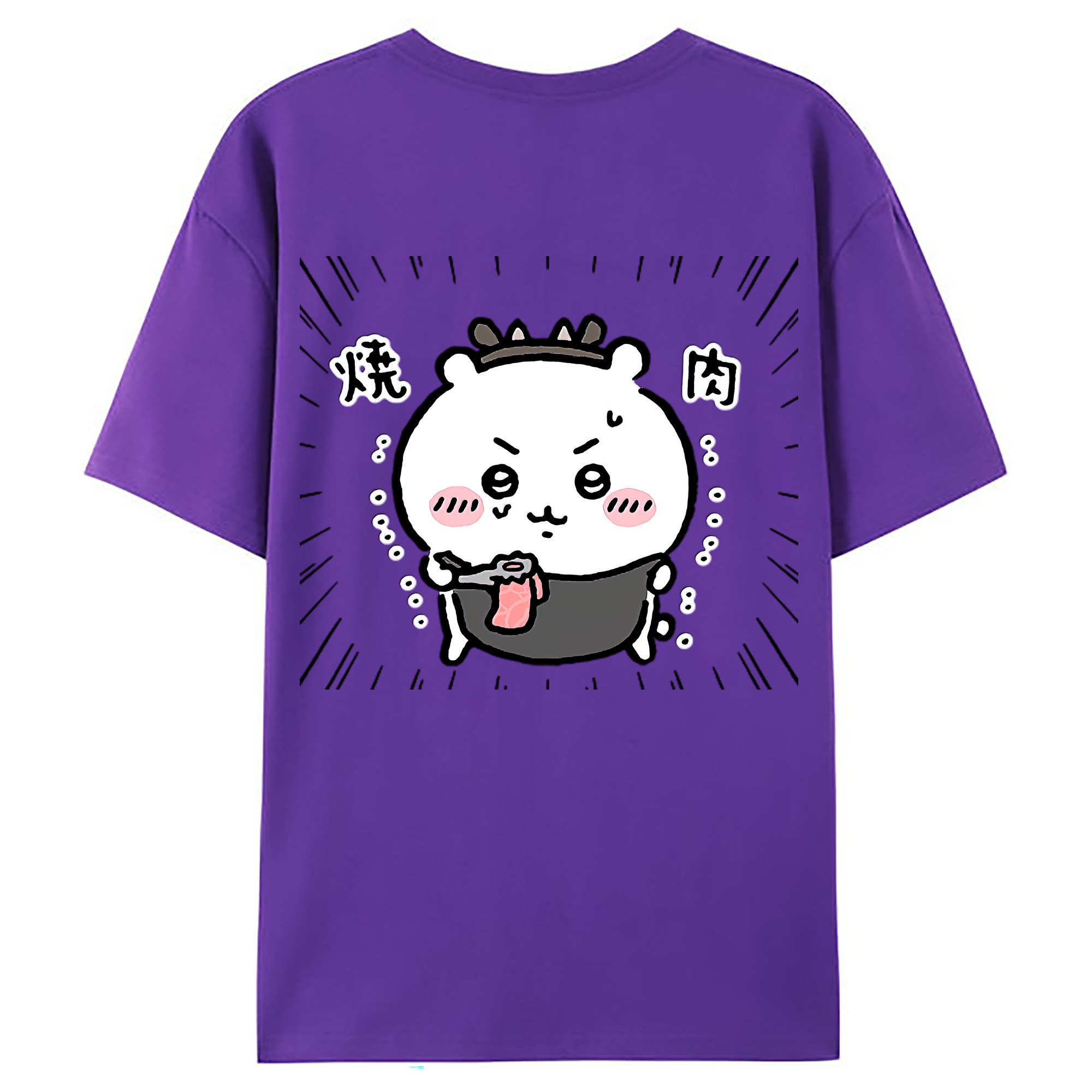 （画像用） ちいかわ ちいかわ Chii-kawa chiikawa 綿100％ メンズ半袖Tシャツ（バックプリント） 通気性