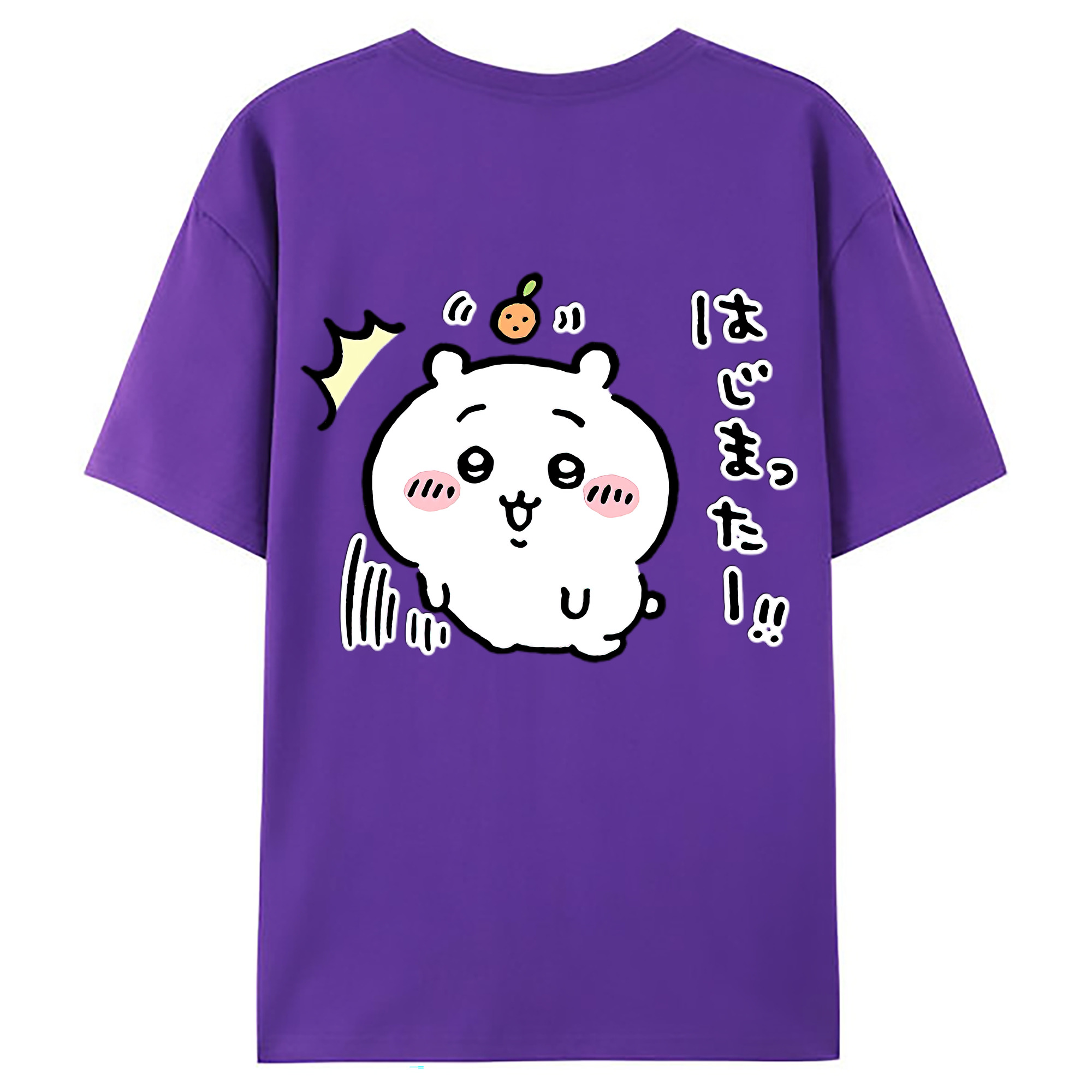 （画像用） ちいかわ ちいかわ Chii-kawa chiikawa 綿100％ メンズ半袖Tシャツ（バックプリント） 通気性