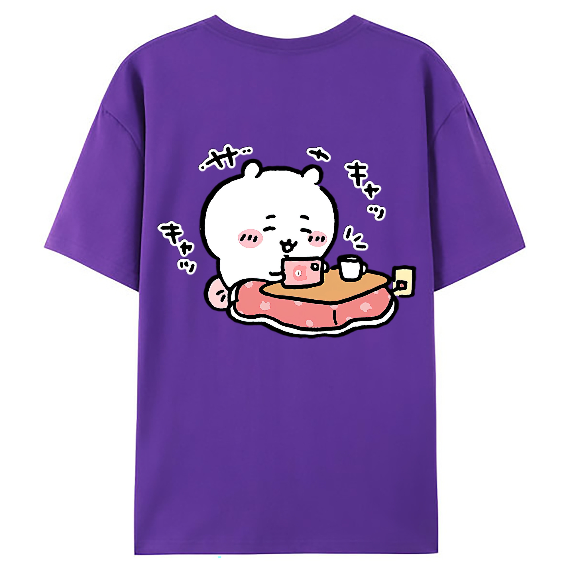 （画像用） ちいかわ ちいかわ Chii-kawa chiikawa 綿100％ メンズ半袖Tシャツ（バックプリント） 通気性