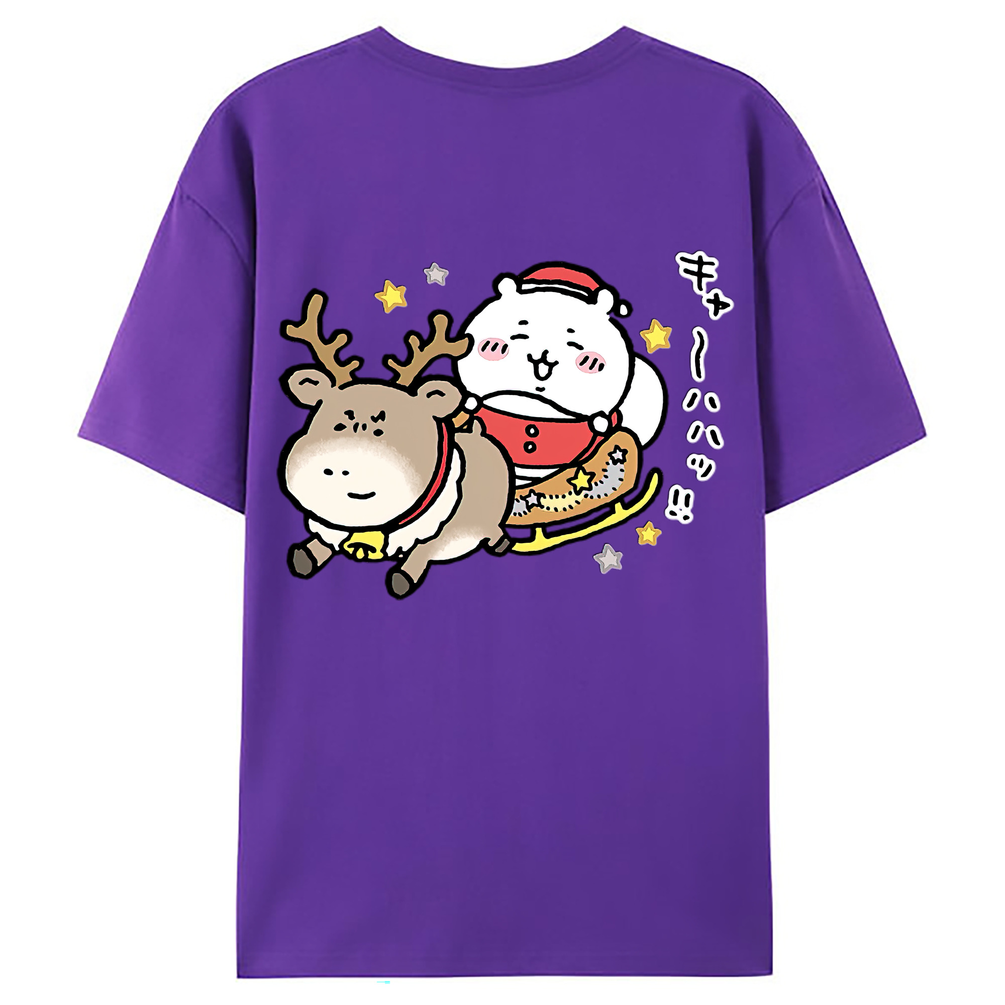 （画像用） ちいかわ ちいかわ Chii-kawa chiikawa 綿100％ メンズ半袖Tシャツ（バックプリント） 通気性