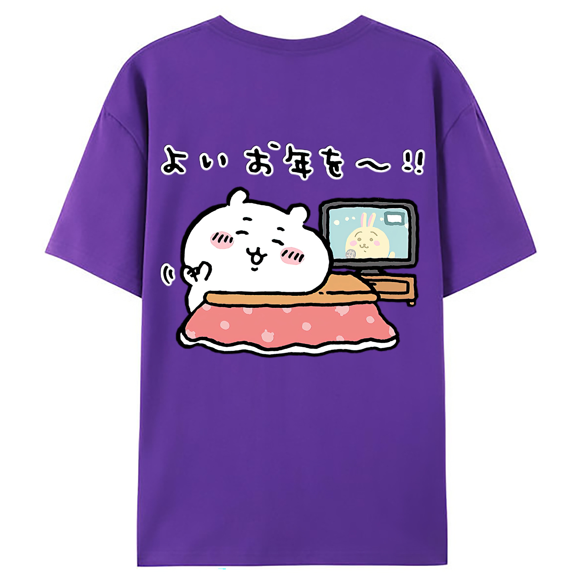（画像用） ちいかわ ちいかわ Chii-kawa chiikawa 綿100％ メンズ半袖Tシャツ（バックプリント） 通気性