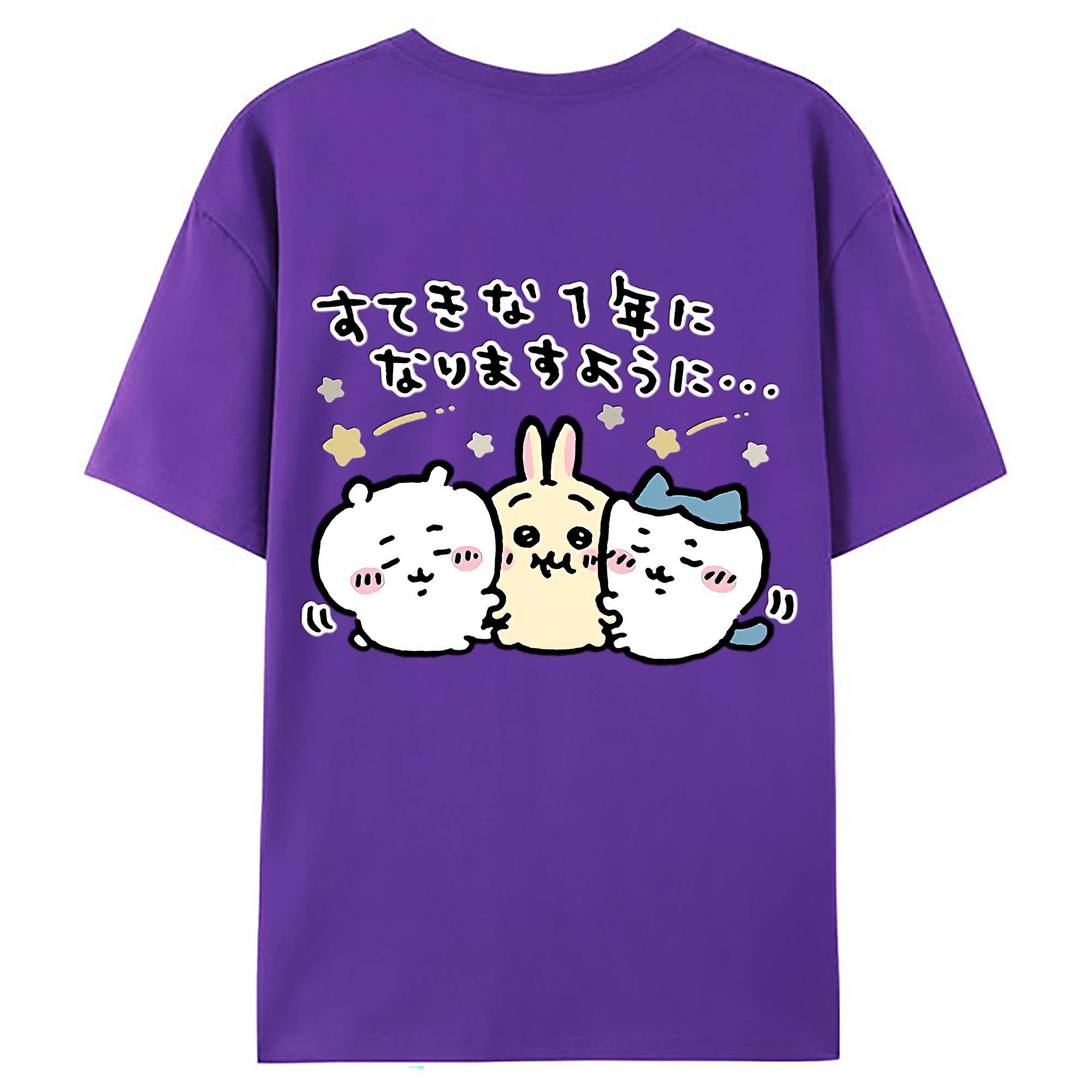 （画像用） ちいかわ ちいかわ Chii-kawa chiikawa 綿100％ メンズ半袖Tシャツ（バックプリント） 通気性