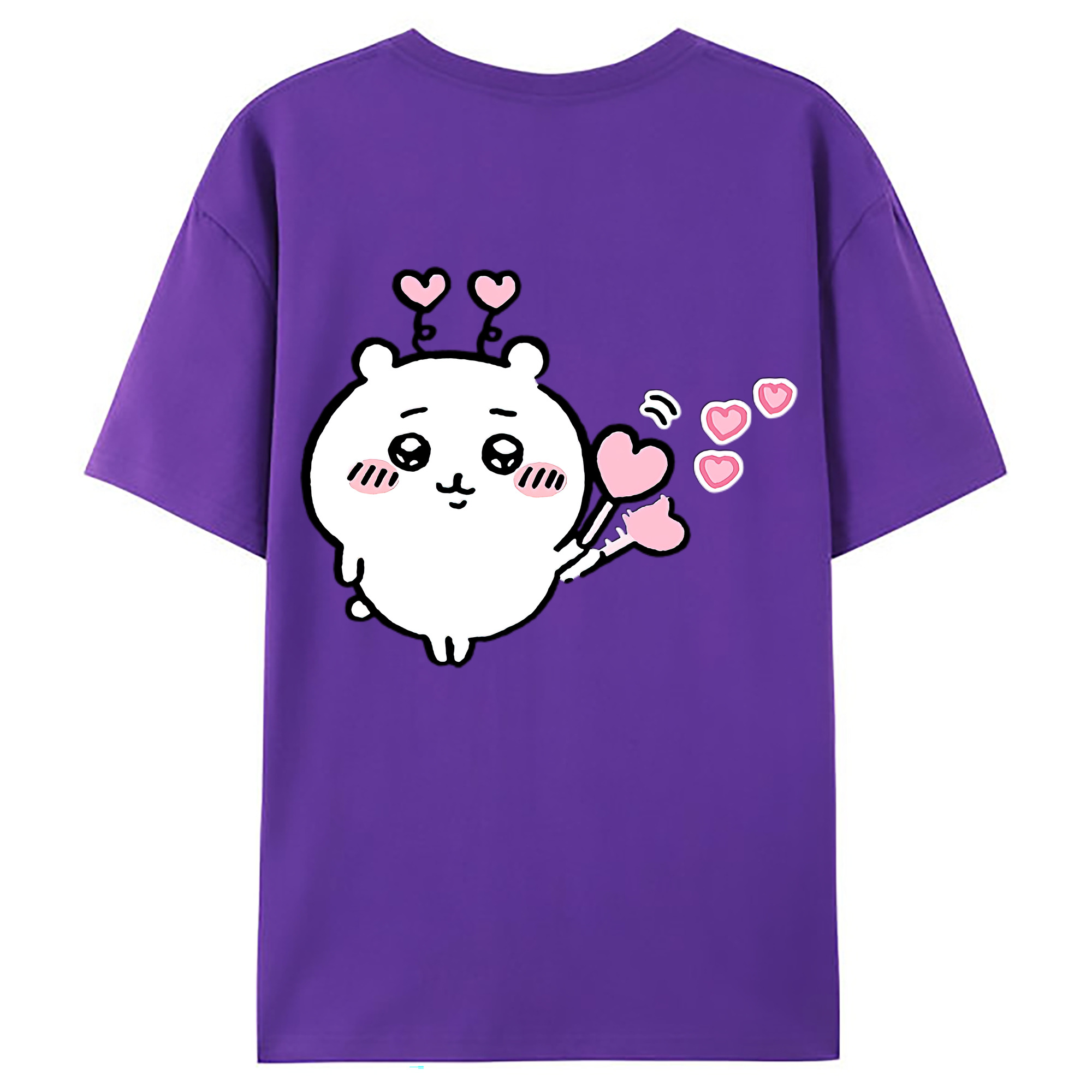 （画像用） ちいかわ ちいかわ Chii-kawa chiikawa 綿100％ メンズ半袖Tシャツ（バックプリント） 通気性