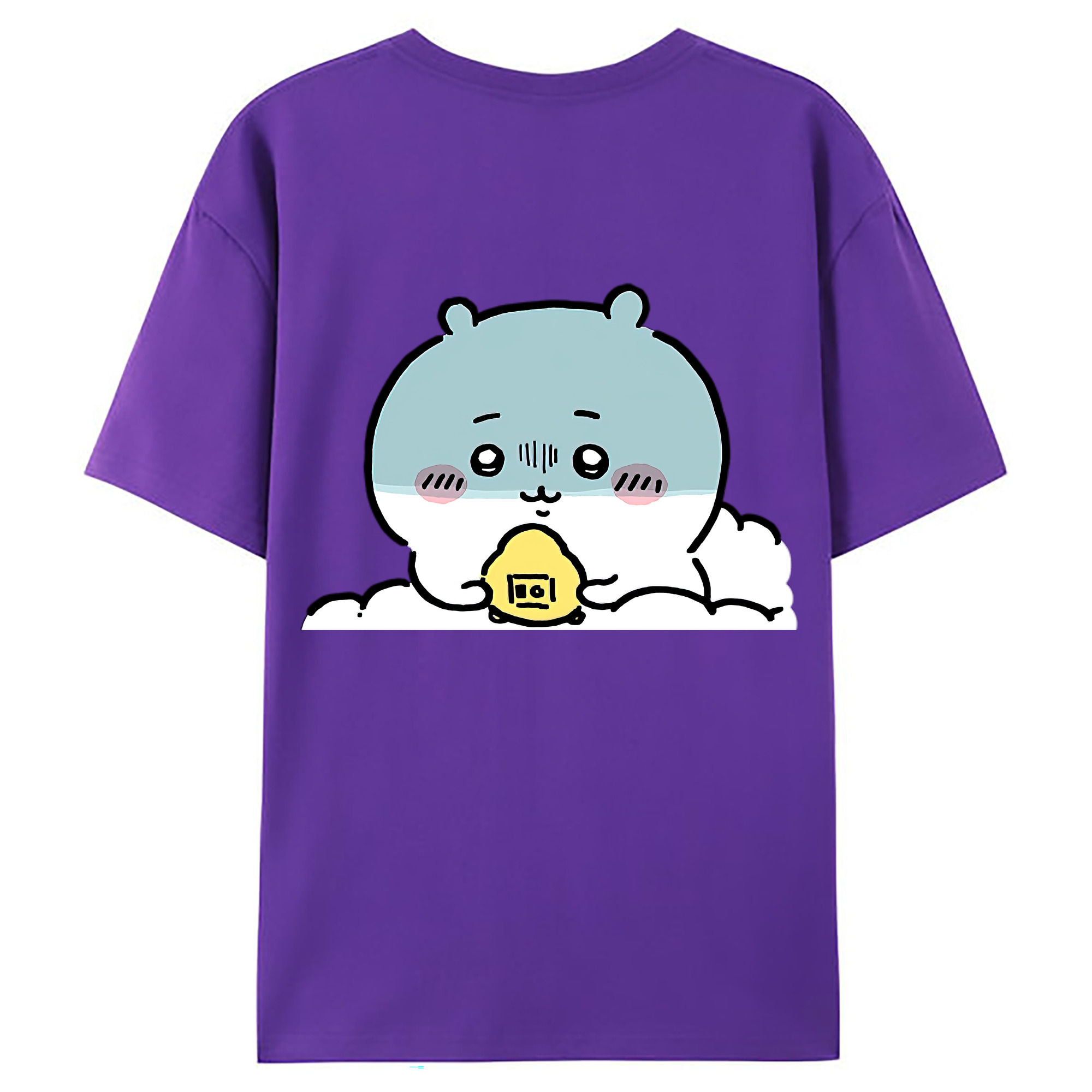 （画像用） ちいかわ ちいかわ Chii-kawa chiikawa 綿100％ メンズ半袖Tシャツ（バックプリント） 通気性