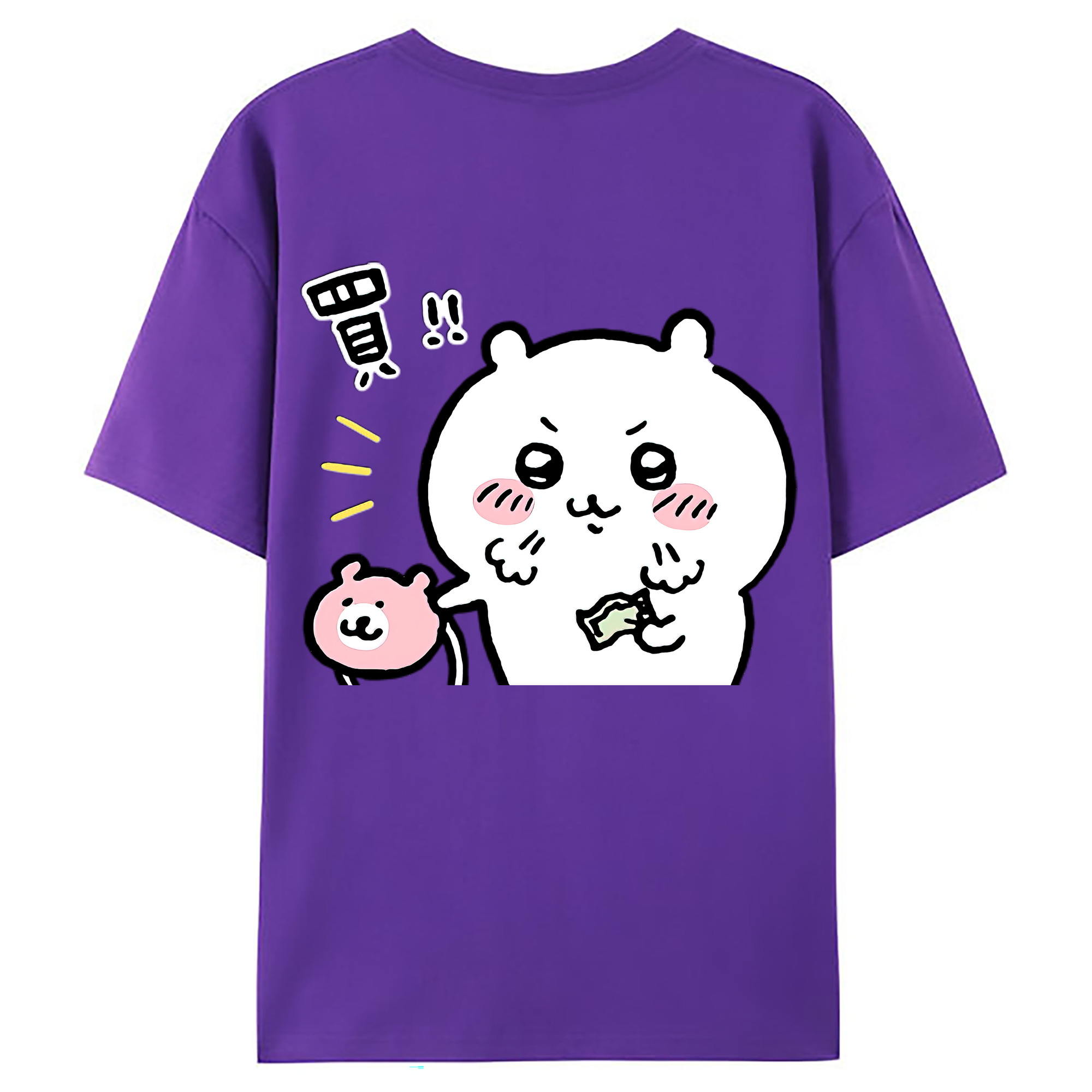 （画像用） ちいかわ ちいかわ Chii-kawa chiikawa 綿100％ メンズ半袖Tシャツ（バックプリント） 通気性