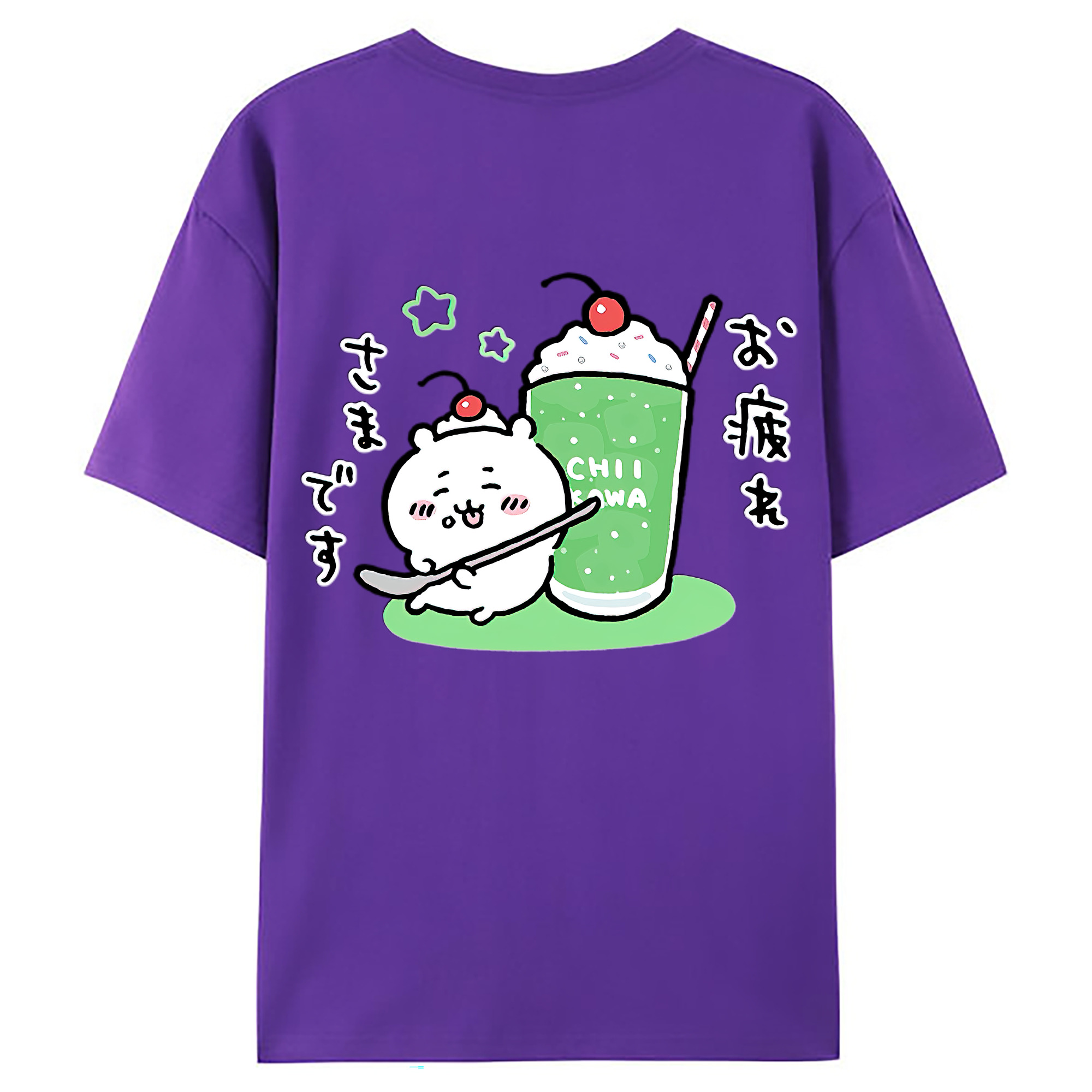 （画像用） ちいかわ ちいかわ Chii-kawa chiikawa 綿100％ メンズ半袖Tシャツ（バックプリント） 通気性