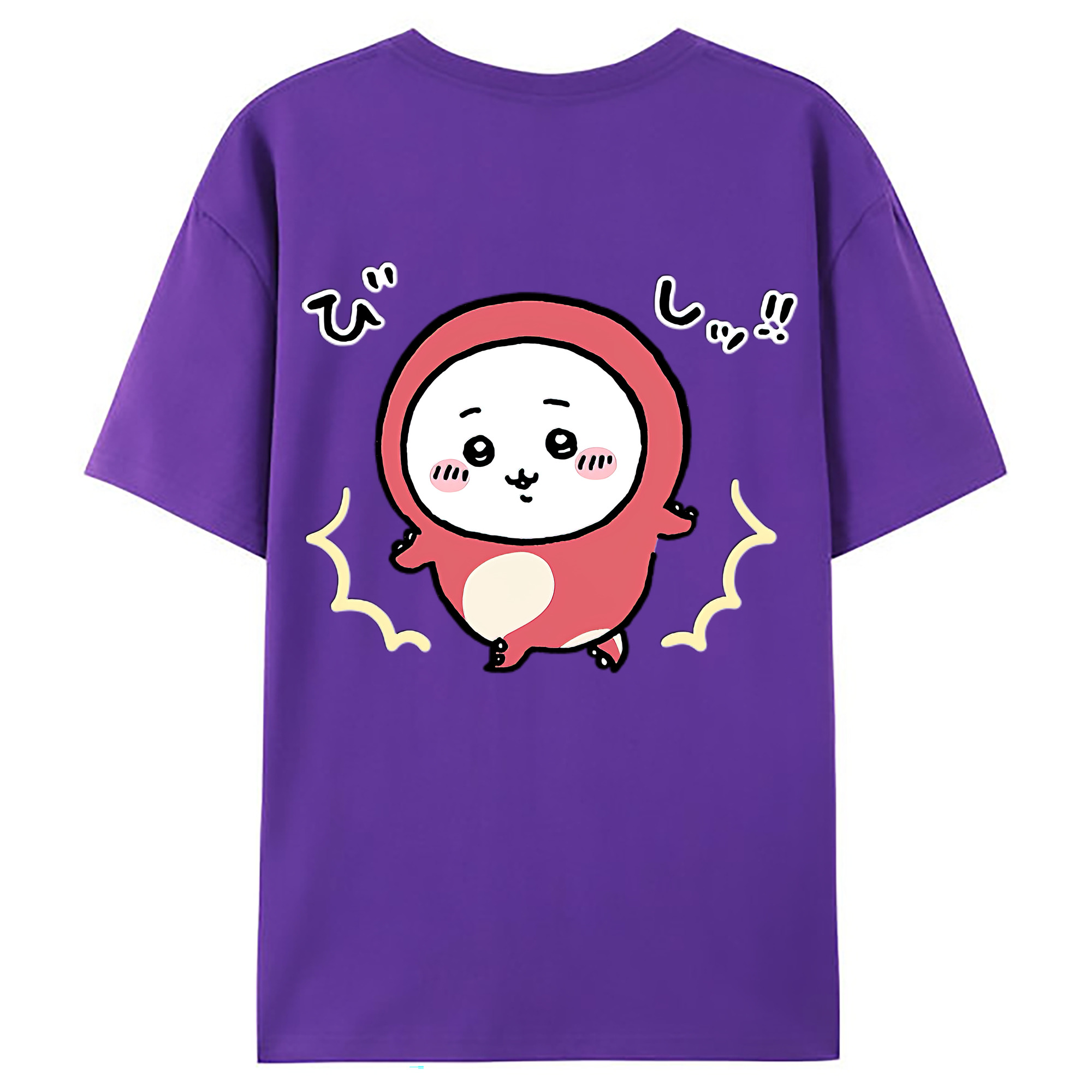 （画像用） ちいかわ ちいかわ Chii-kawa chiikawa 綿100％ メンズ半袖Tシャツ（バックプリント） 通気性