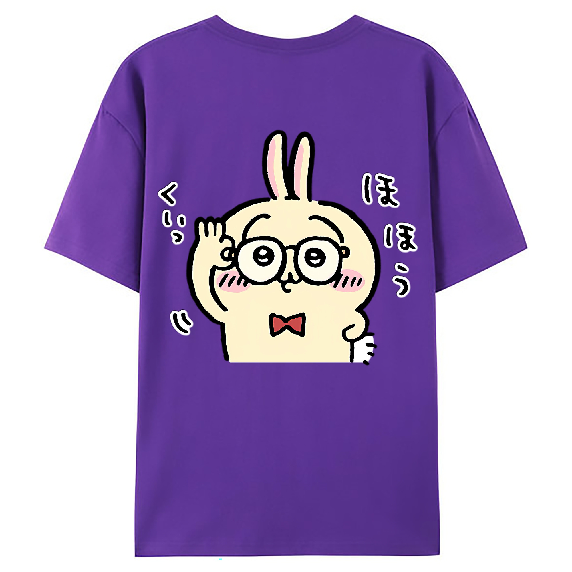 （画像用） ちいかわ うさぎ Chii-kawa usagi 綿100％ メンズ半袖Tシャツ（バックプリント） 通気性