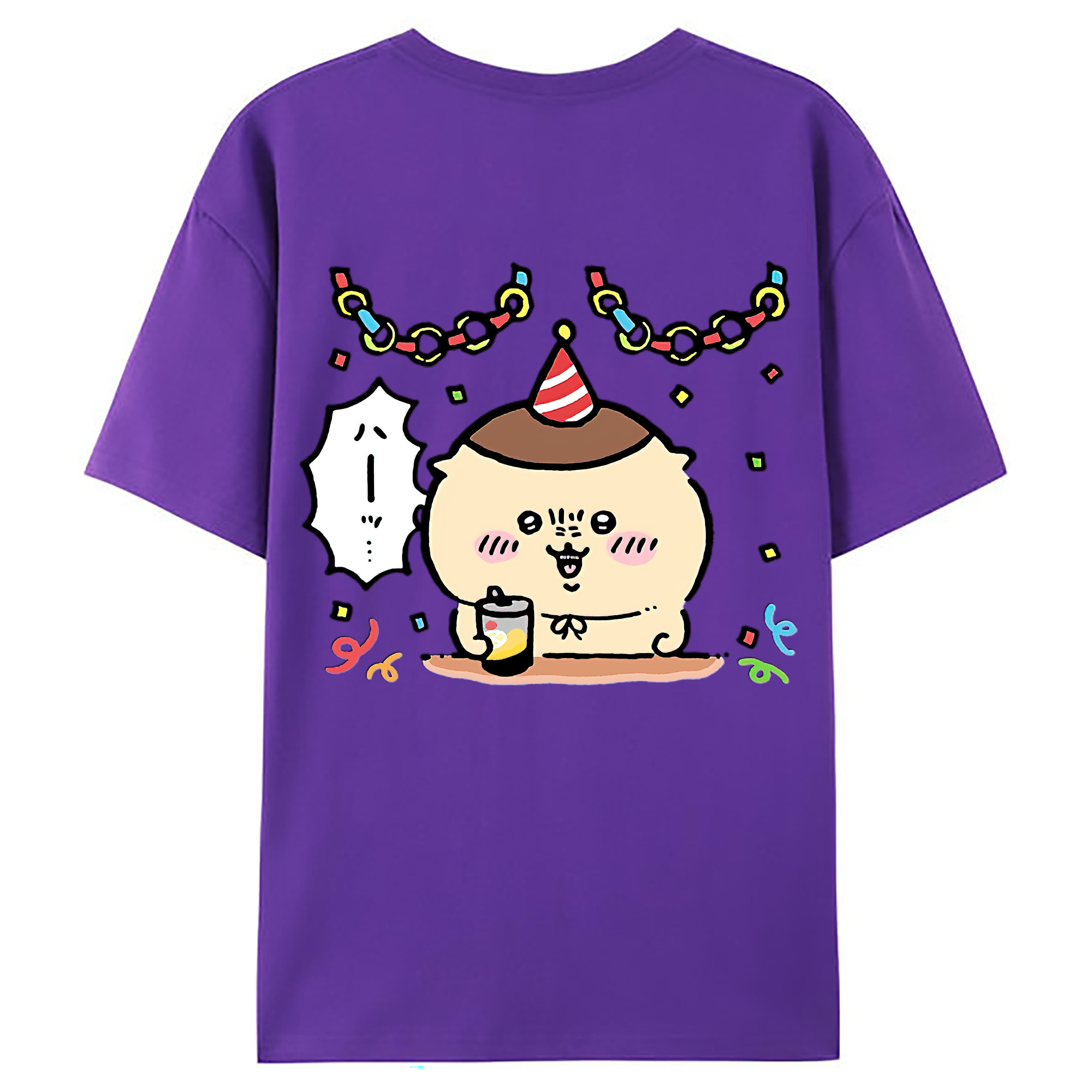 （画像用） ちいかわ くりまんじゅう Chii-kawa kuri manjū 綿100％ メンズ半袖Tシャツ（バックプリント） 通気性