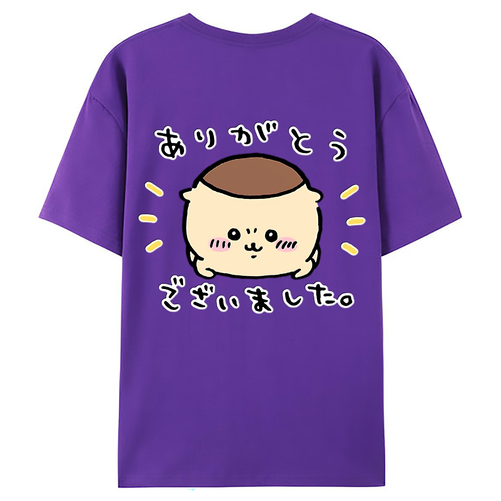 （画像用） ちいかわ くりまんじゅう Chii-kawa kuri manjū 綿100％ メンズ半袖Tシャツ（バックプリント） 通気性