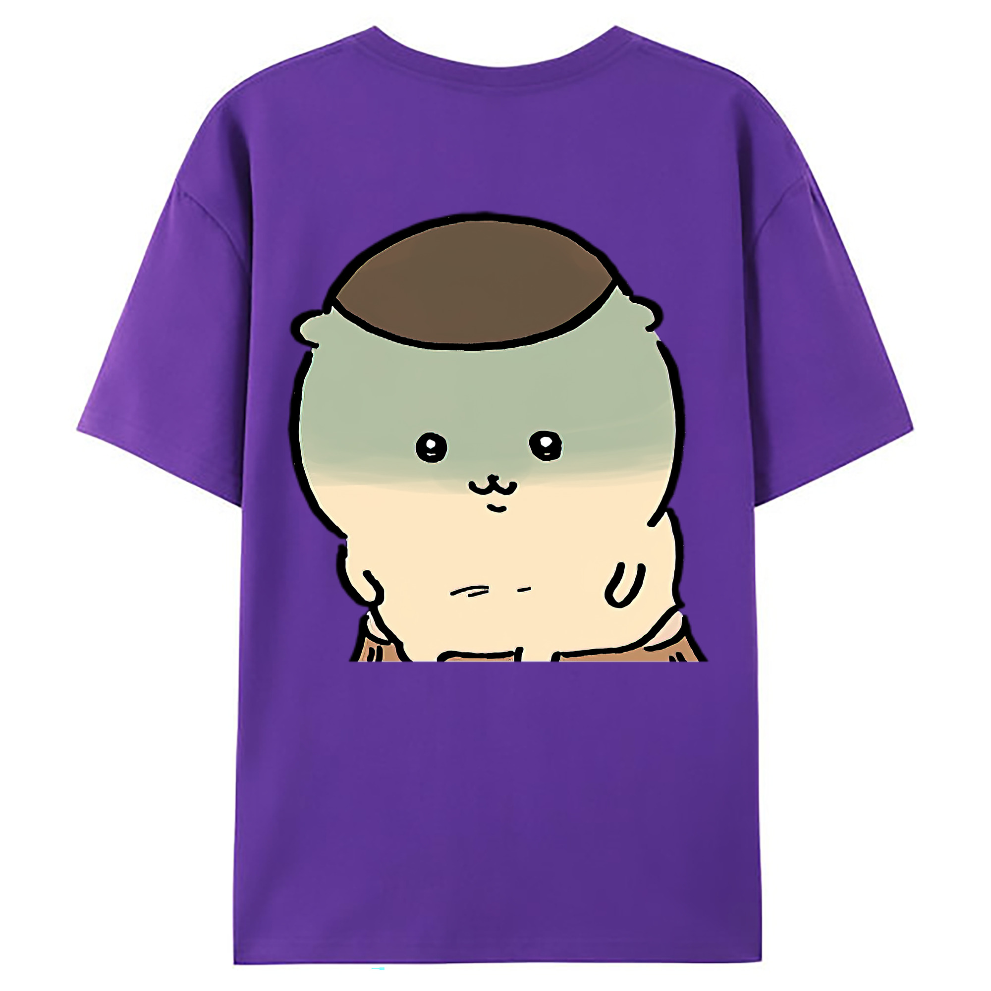 （画像用） ちいかわ くりまんじゅう Chii-kawa kuri manjū 綿100％ メンズ半袖Tシャツ（バックプリント） 通気性