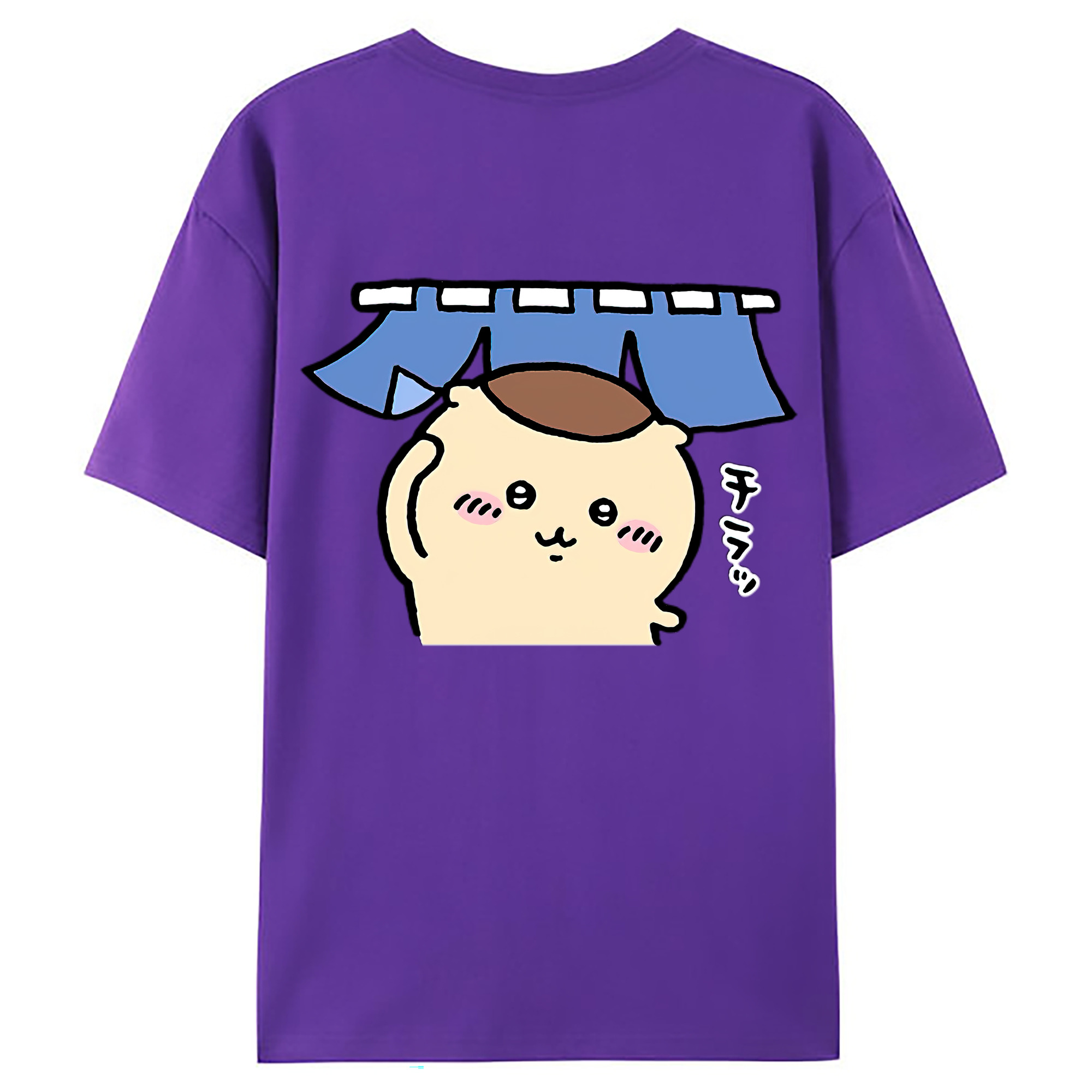 （画像用） ちいかわ くりまんじゅう Chii-kawa kuri manjū 綿100％ メンズ半袖Tシャツ（バックプリント） 通気性